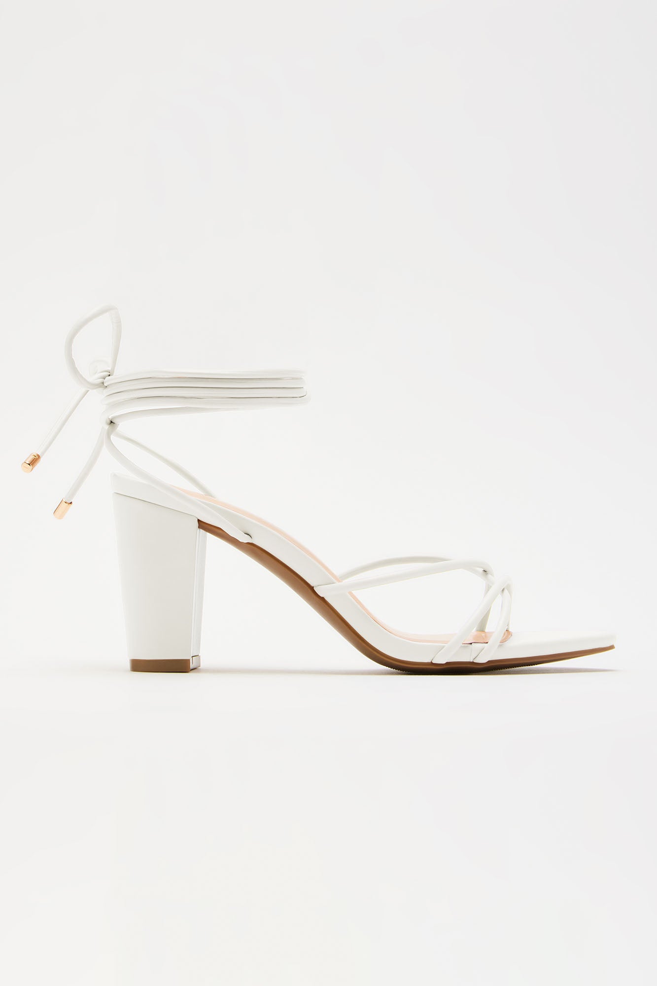 Carina Wrap Up Heels - White