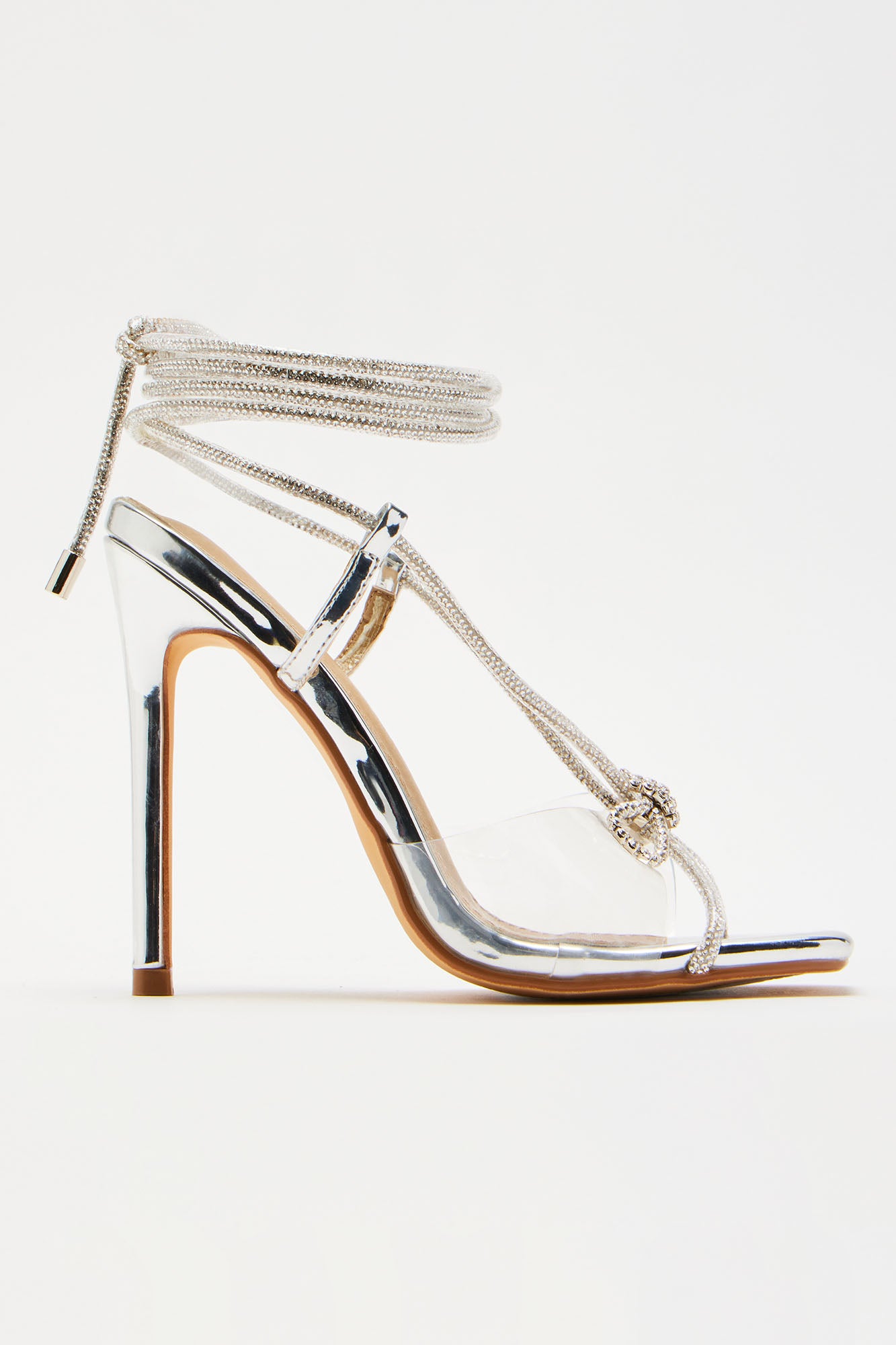Stole The Show Wrap Up Heels - Silver