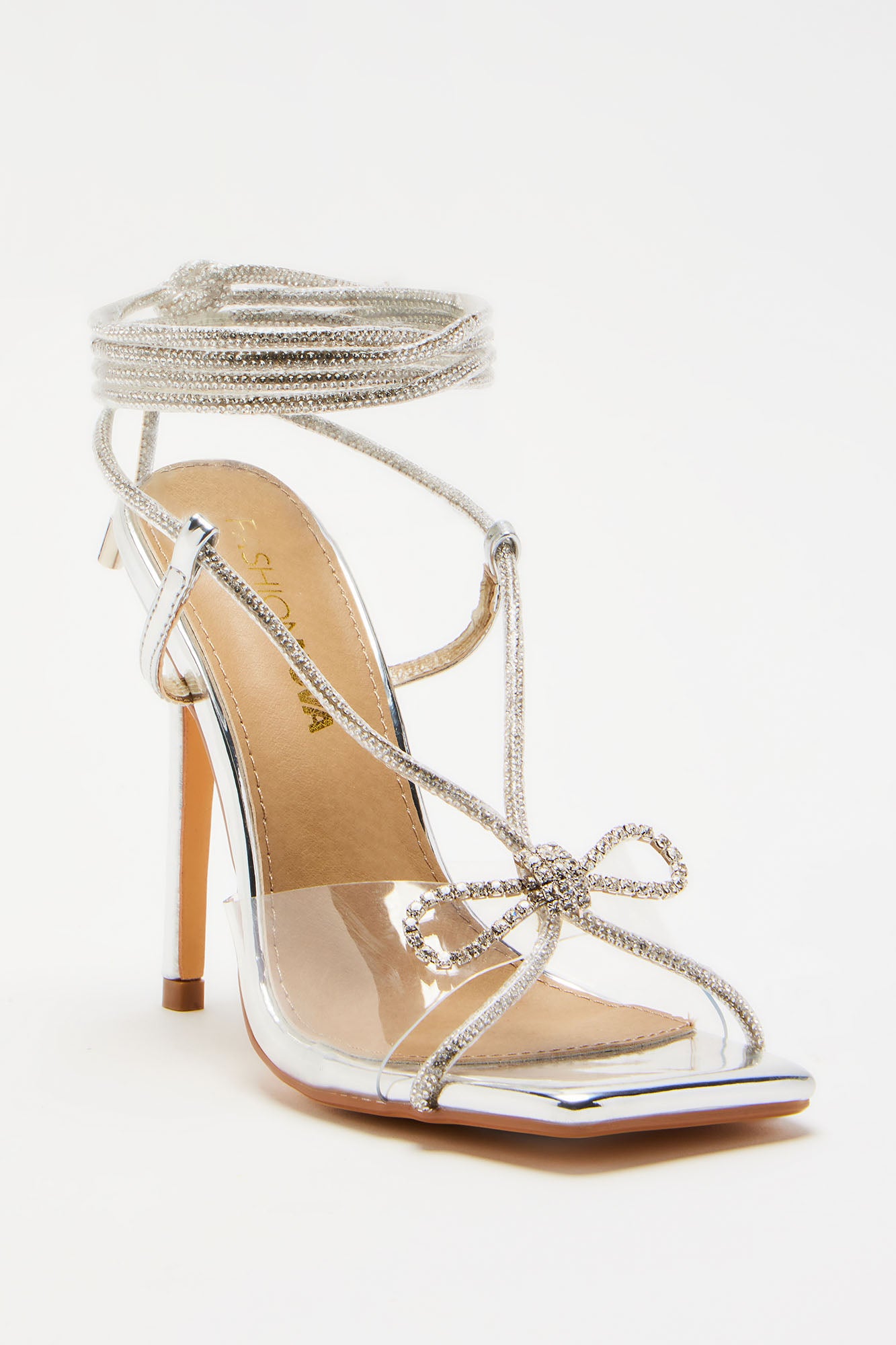 Stole The Show Wrap Up Heels - Silver