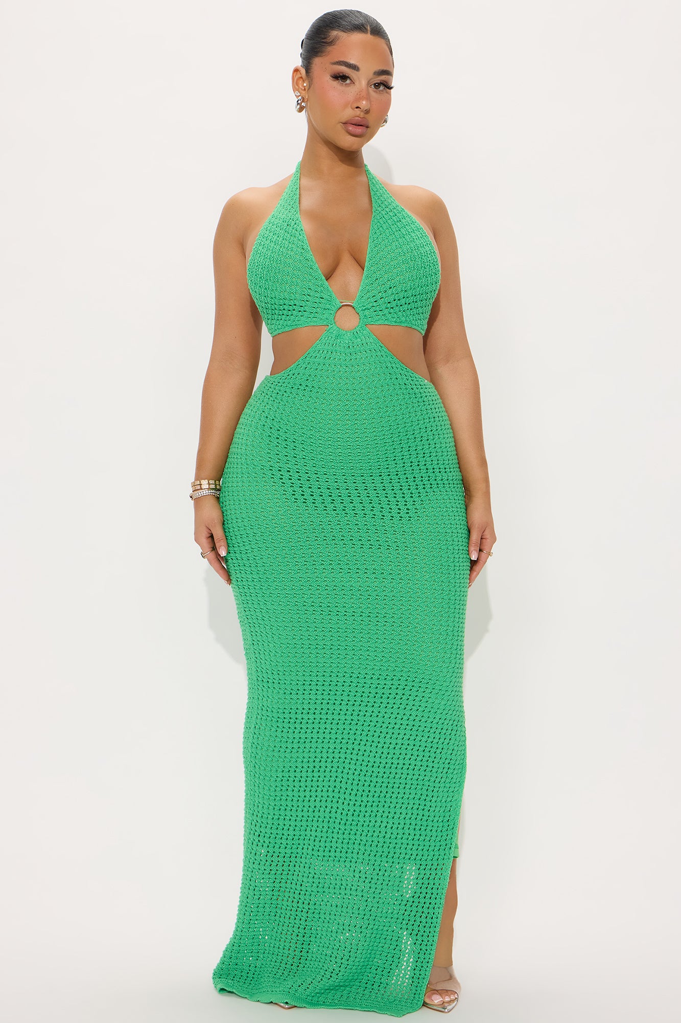 Dora Crochet Maxi Dress - Green