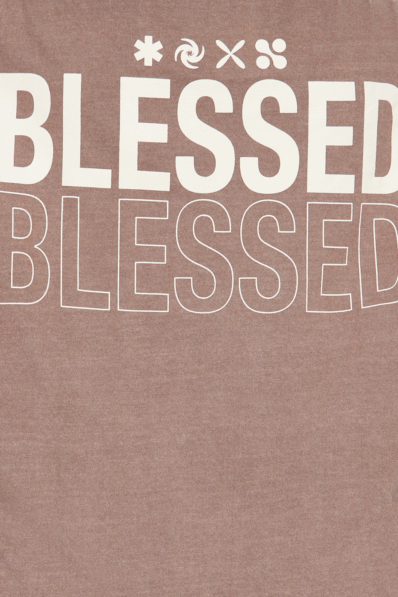 Stay Blessed Washed Oversized Tee - Brown