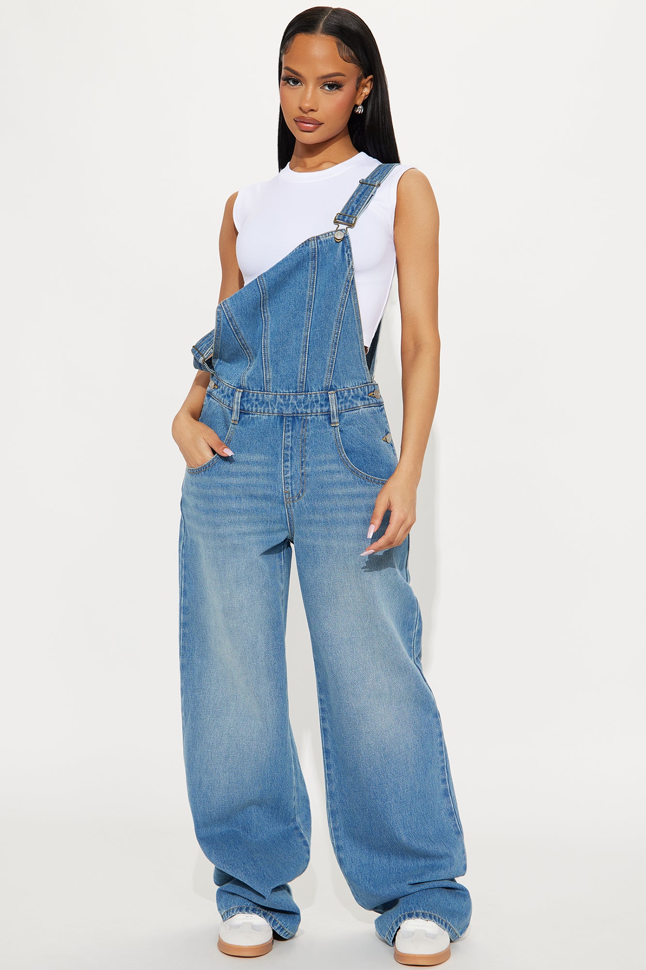 Out Of State Denim Overalls - Medium Wash