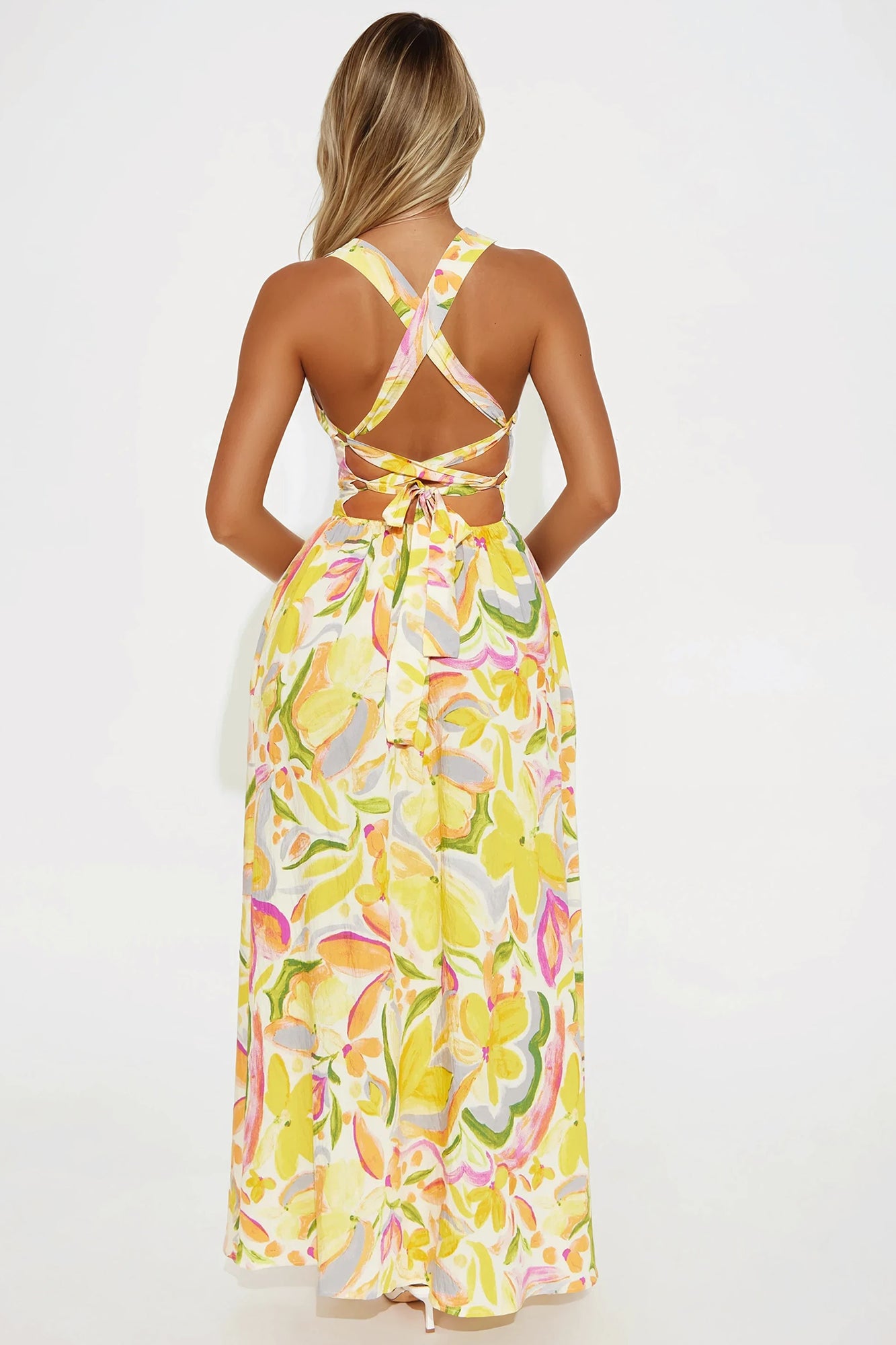 Summer Fun Maxi Dress - Yellow/combo