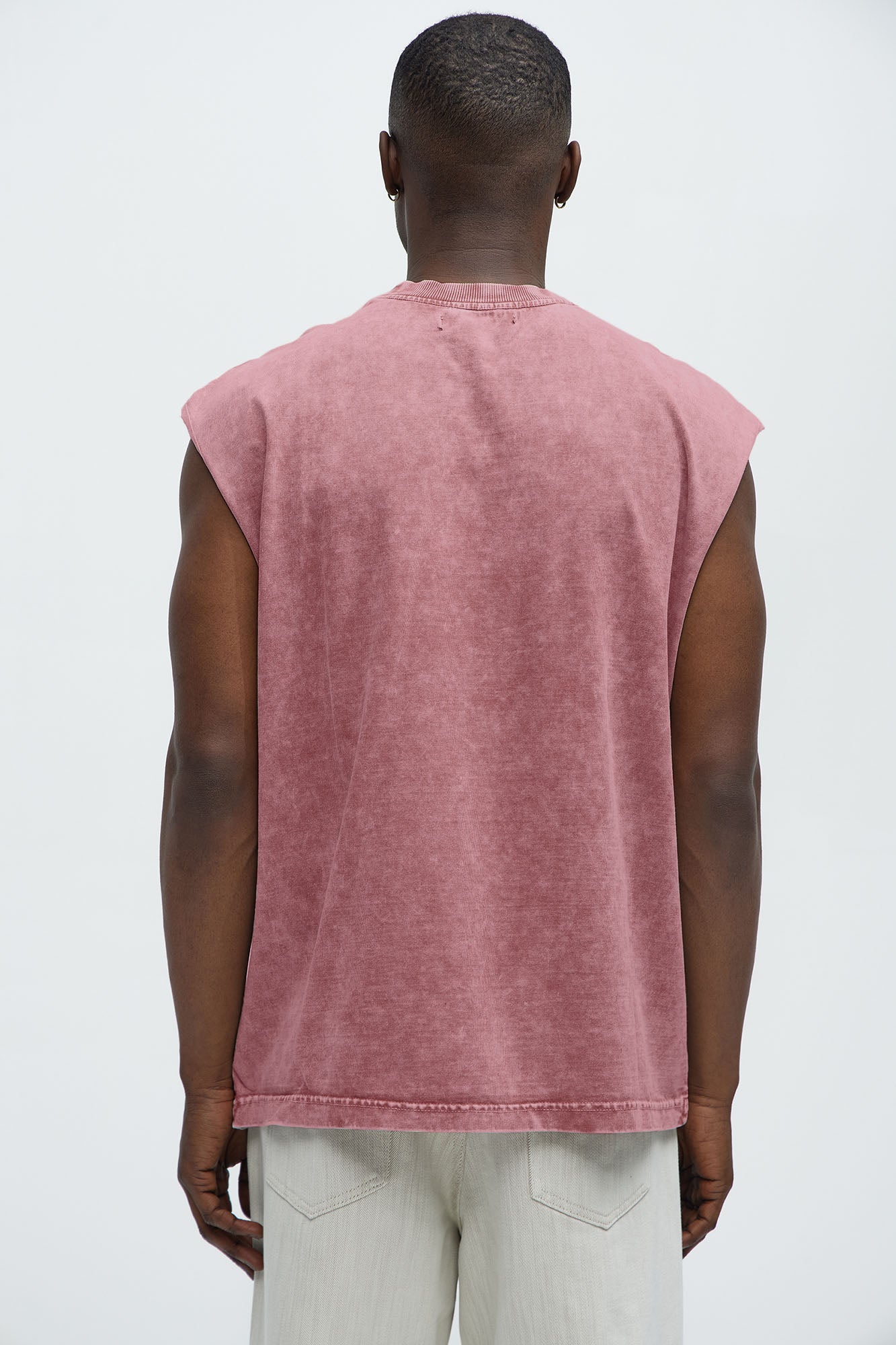 Relaxed Vintage Wash Heavyweight Muscle Tee - Mauve