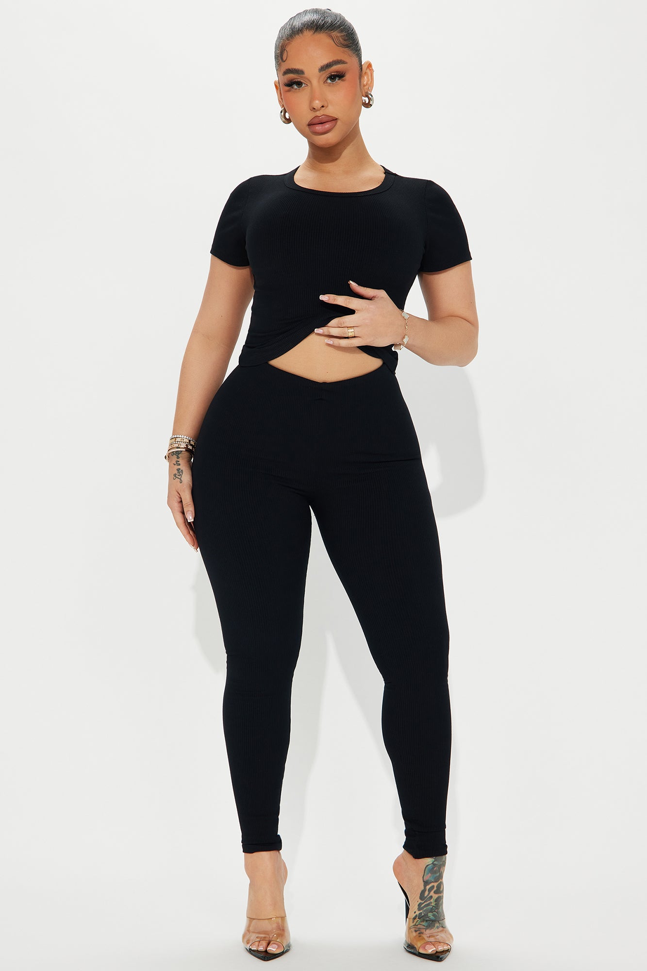 Ellie Snatched Pant Set - Black