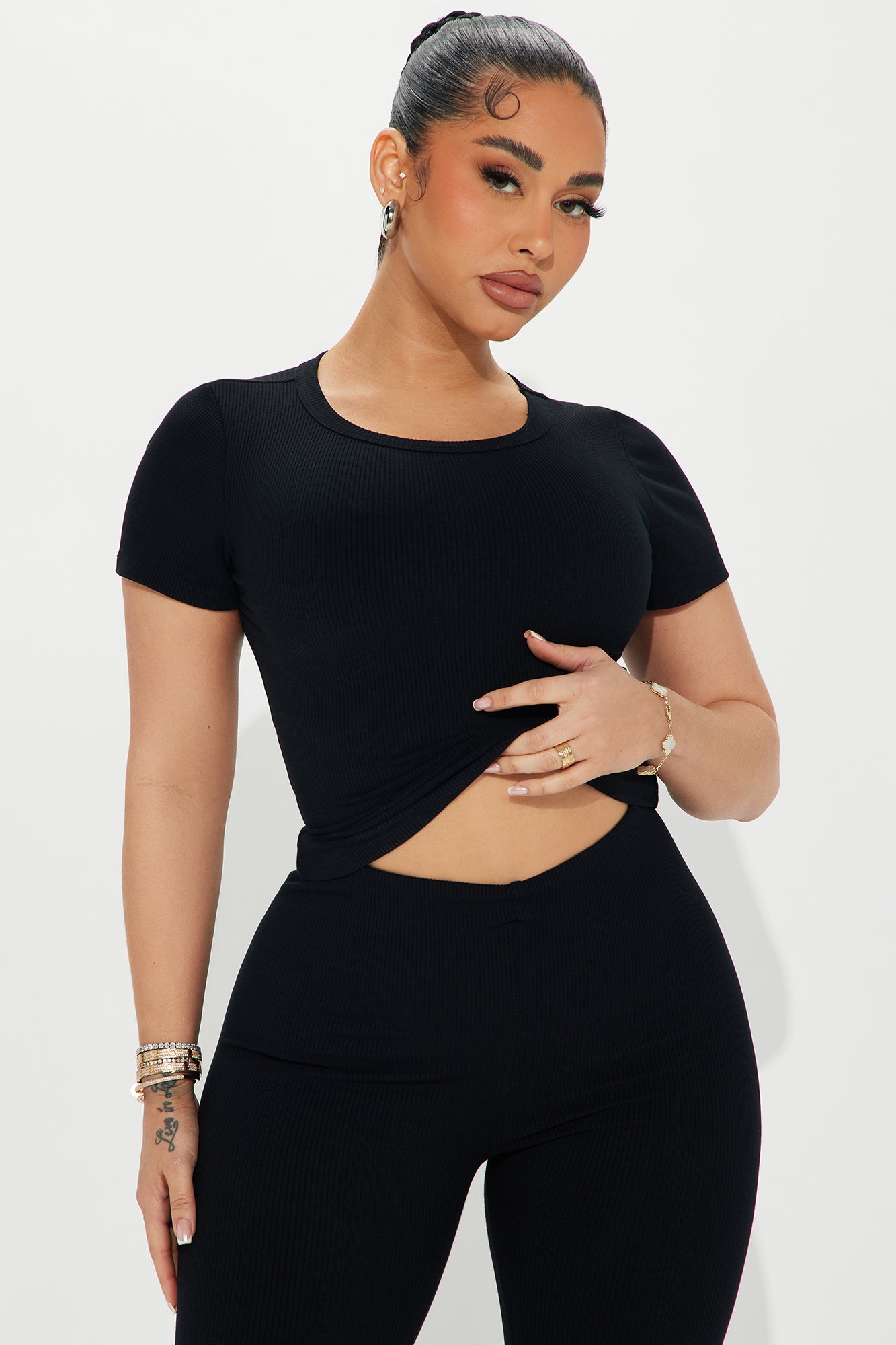 Ellie Snatched Pant Set - Black