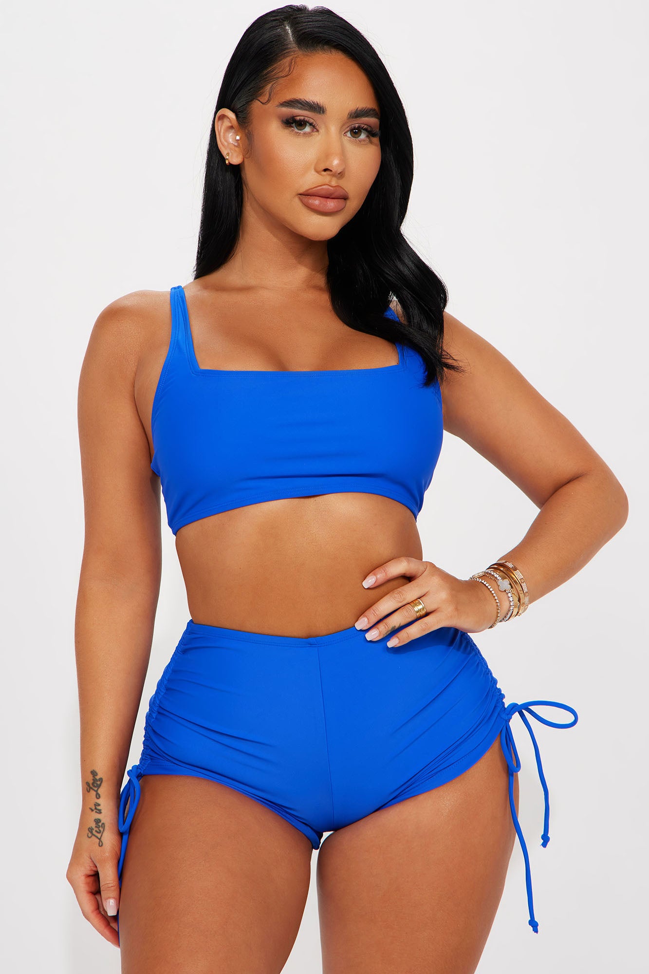 Maui Mix And Match Ruched Side Short Bikini Bottom - Royal
