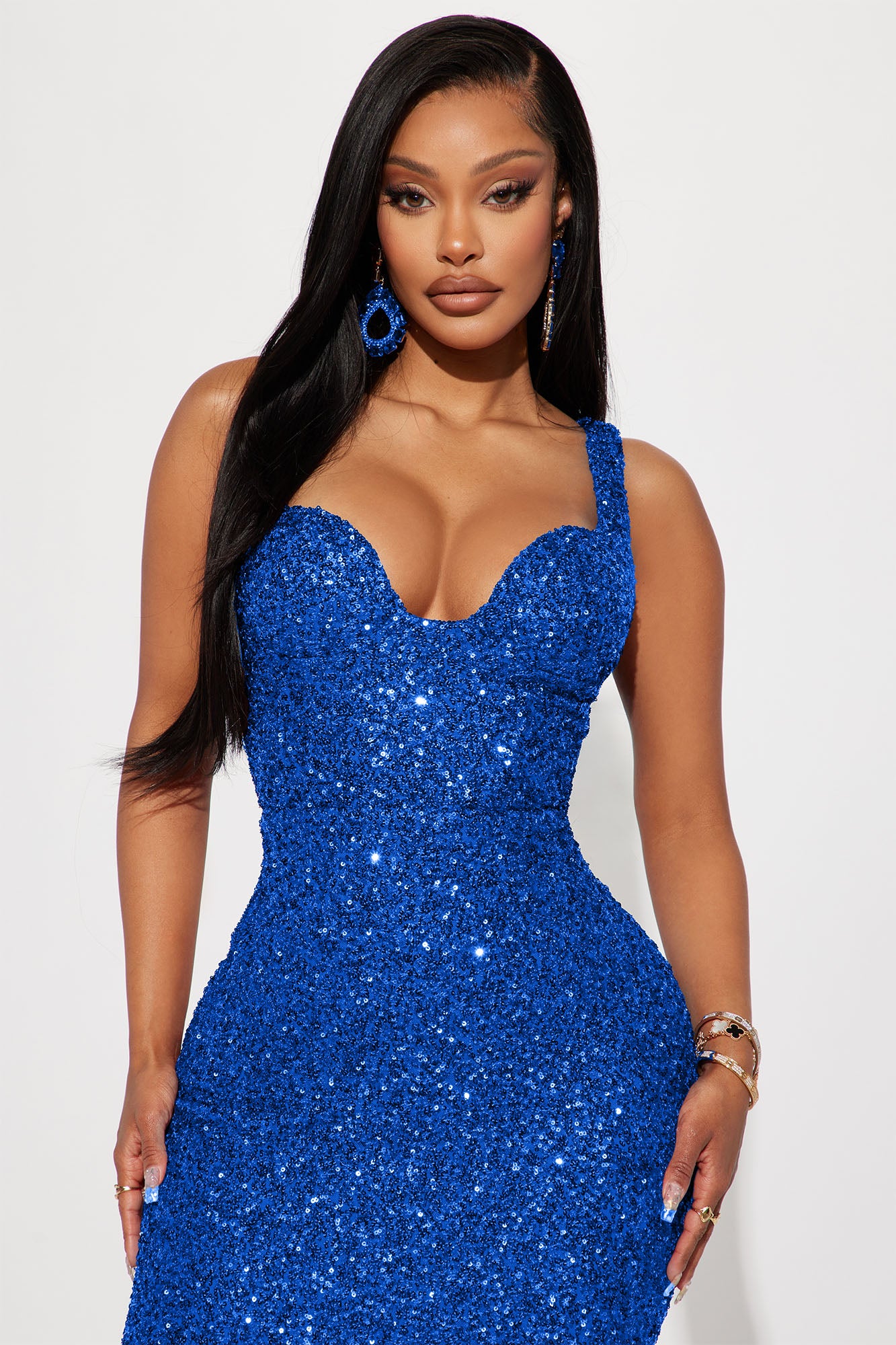 Alora Sequin Maxi Dress - Royal