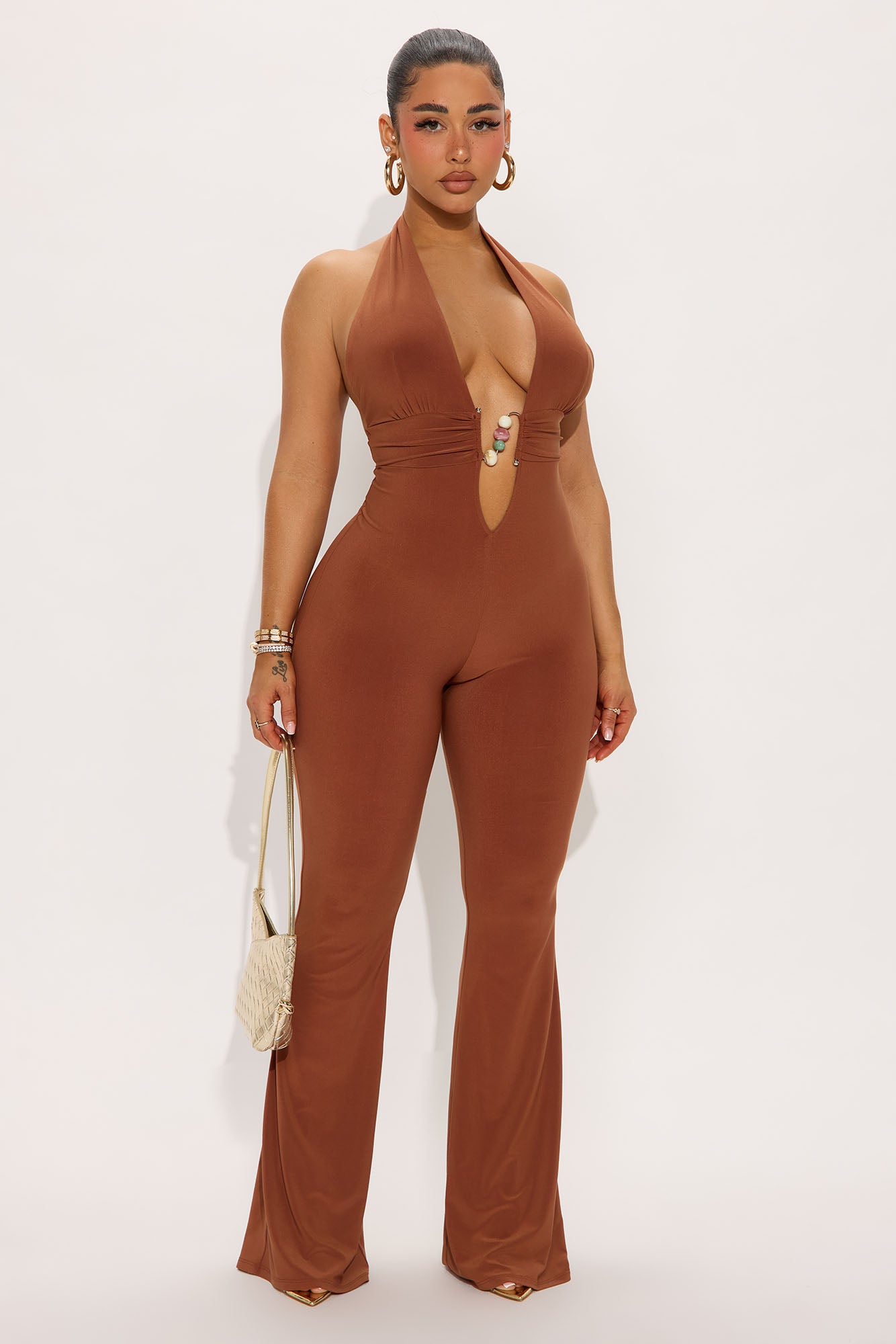 Carlinda Halter Jumpsuit - Brown