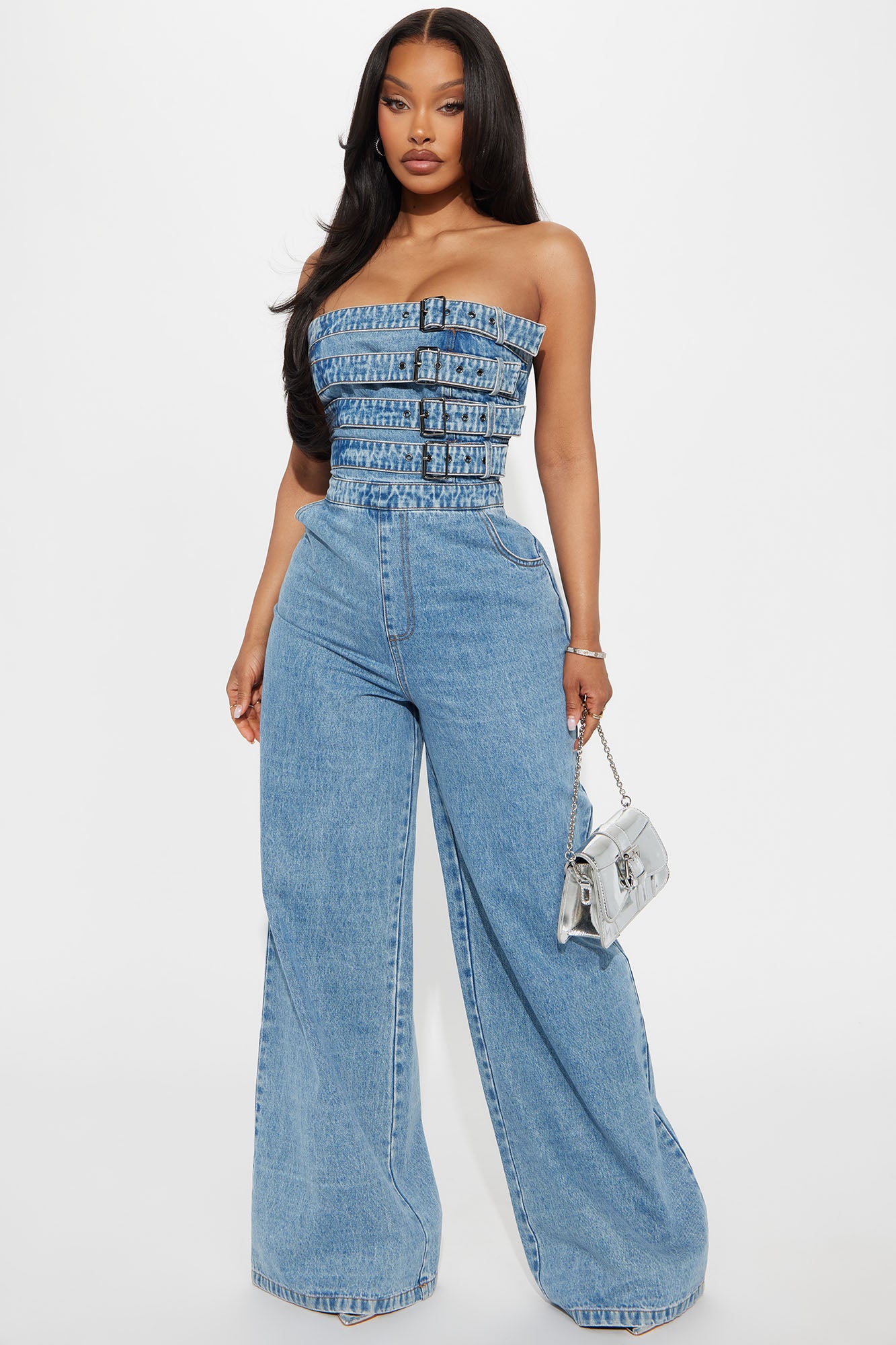 Send Your Location Denim Jumpsuit - Medium Wash