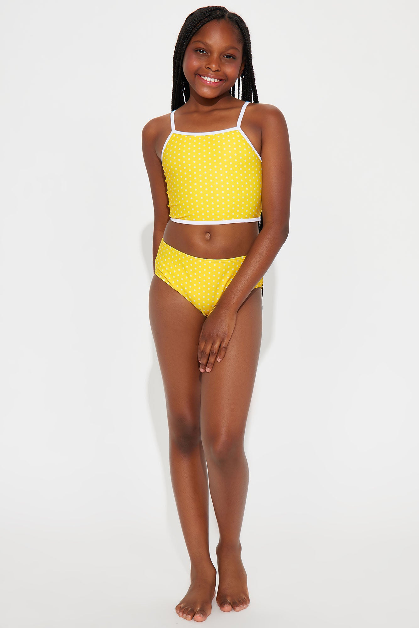 Mini Honolulu Halter Tankini 2 Piece Bikini - Yellow