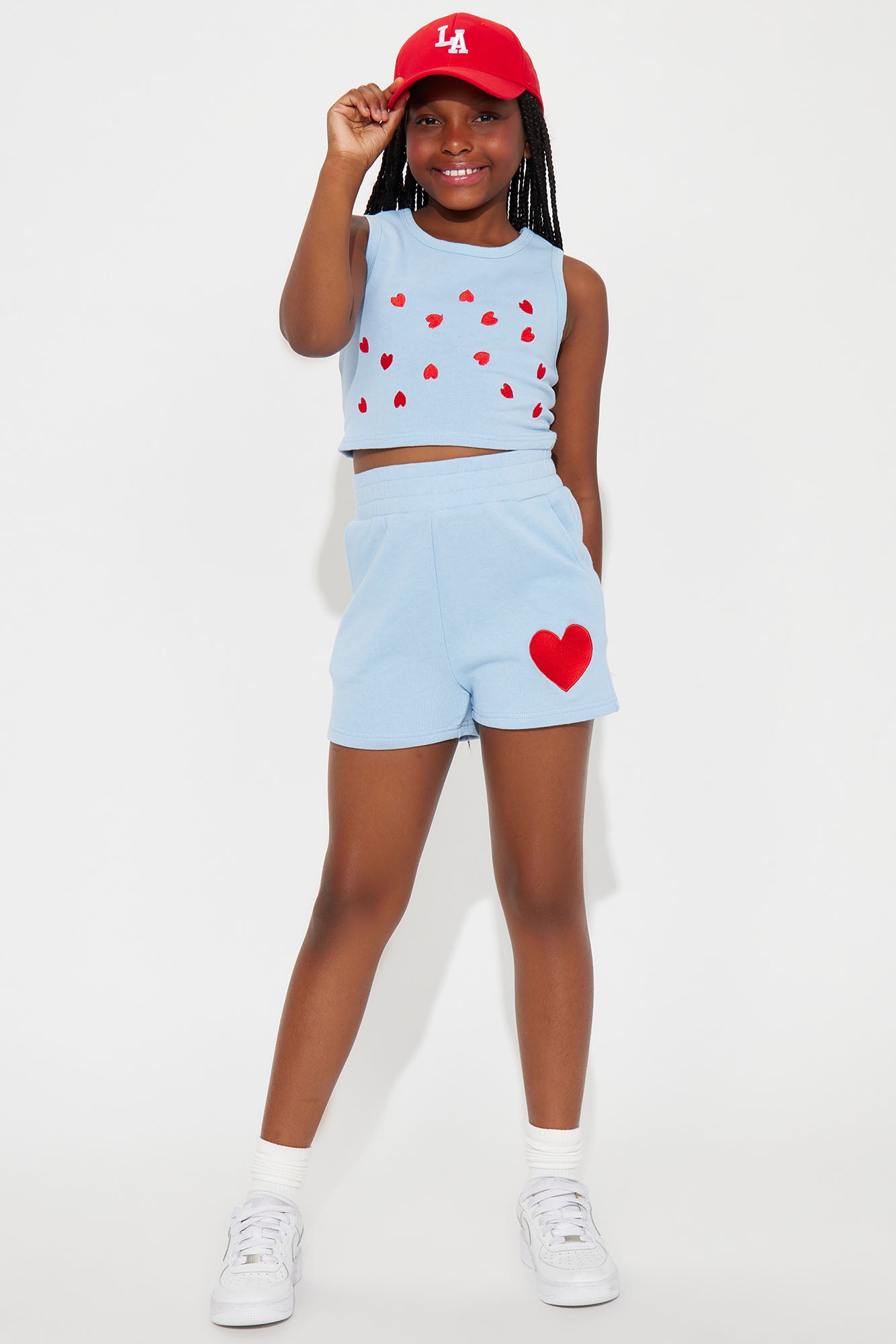 Mini From The Heart Short Set - Light Blue