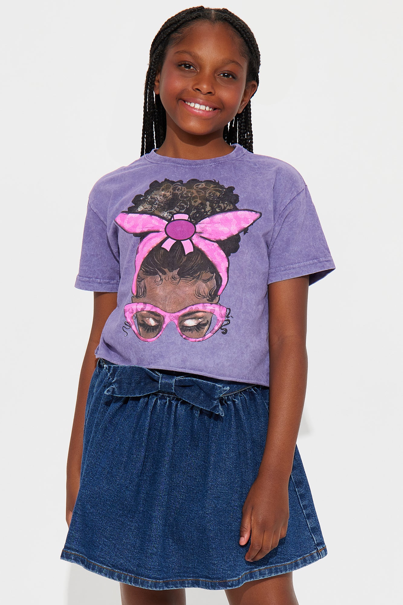 Mini Beauty And Brains T-Shirt - Lilac
