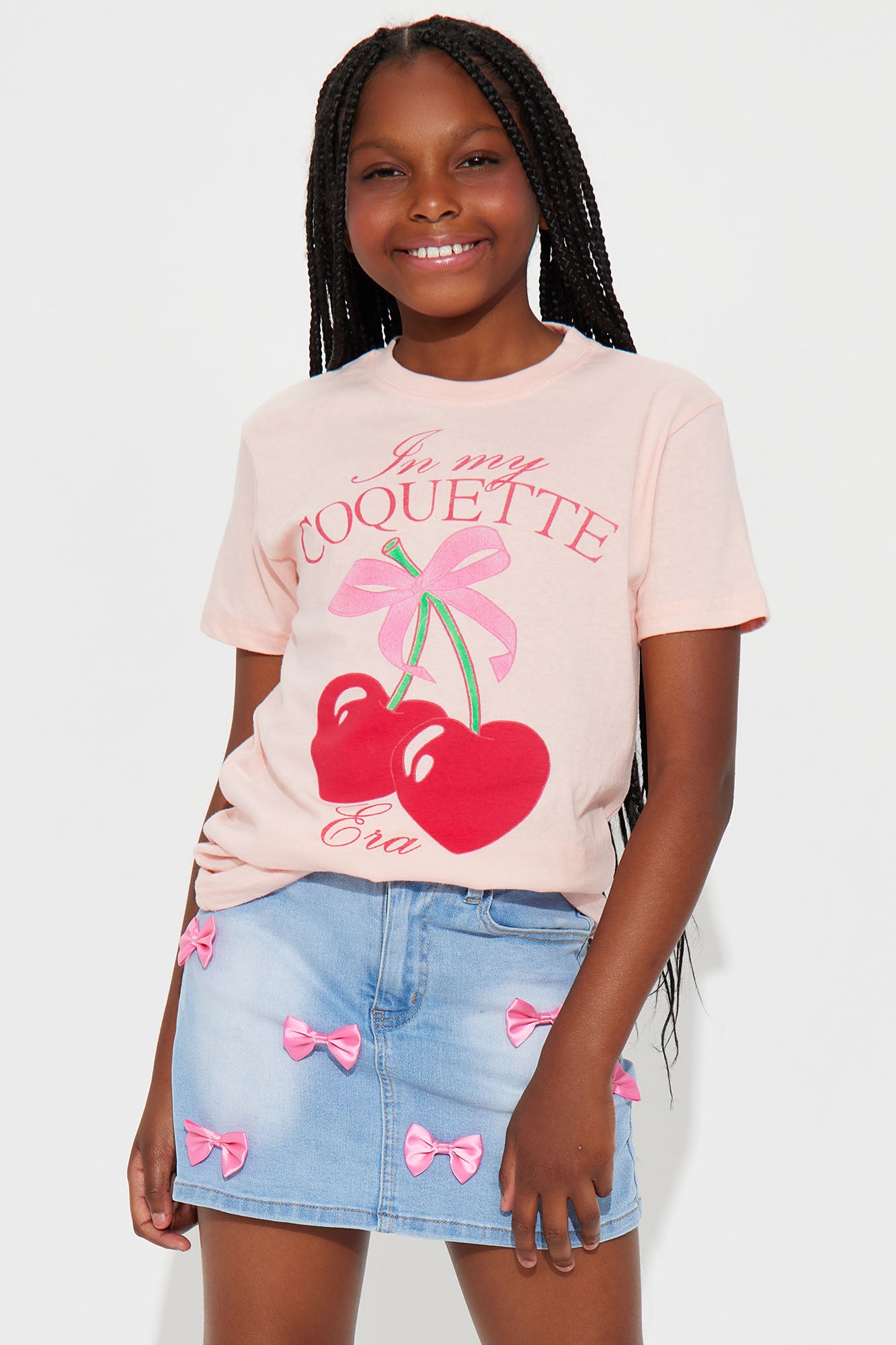 Mini In My Coquette Era Short Sleeve T-Shirt - Blush