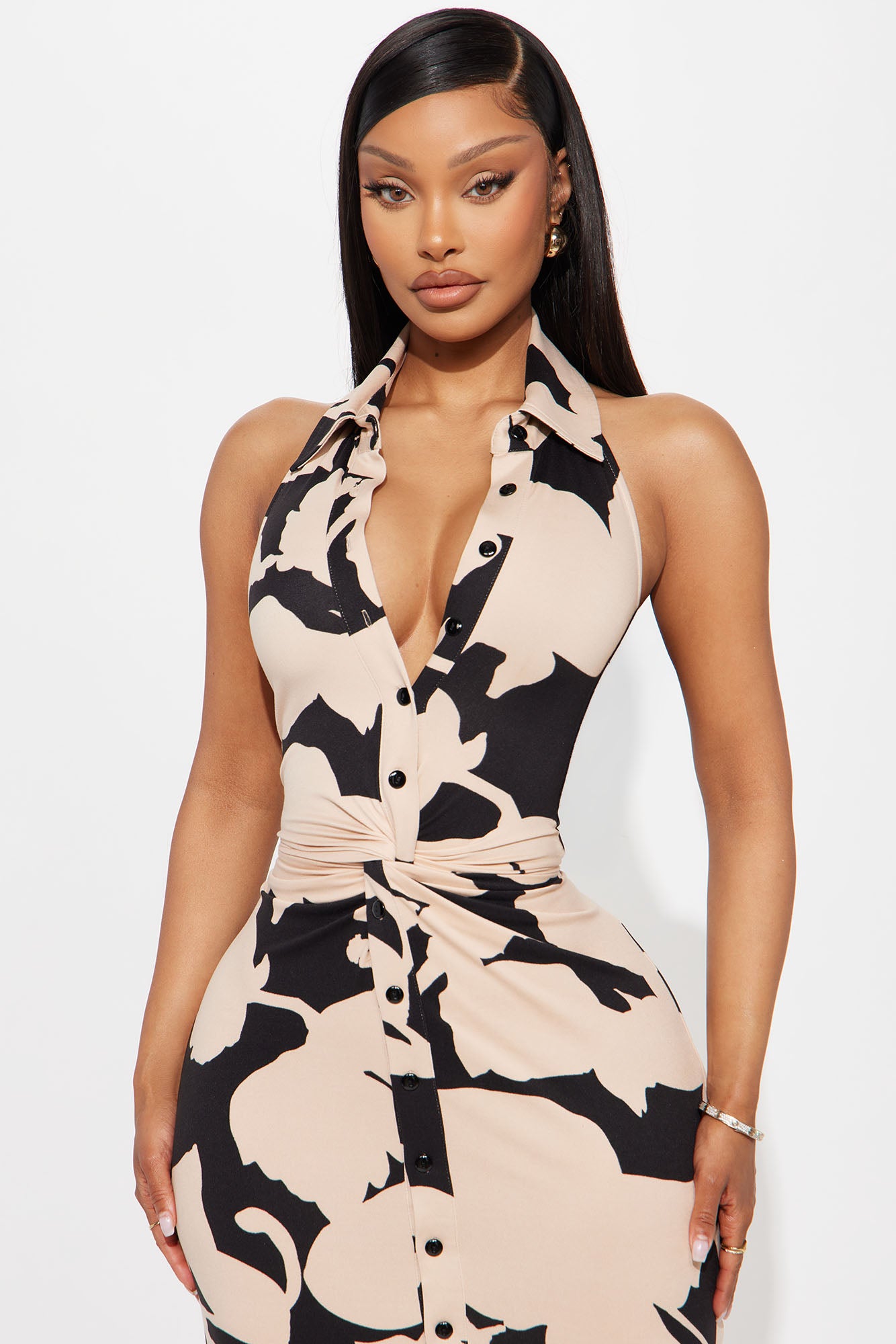 Isabelle Sleeveless Maxi Dress - Black/combo