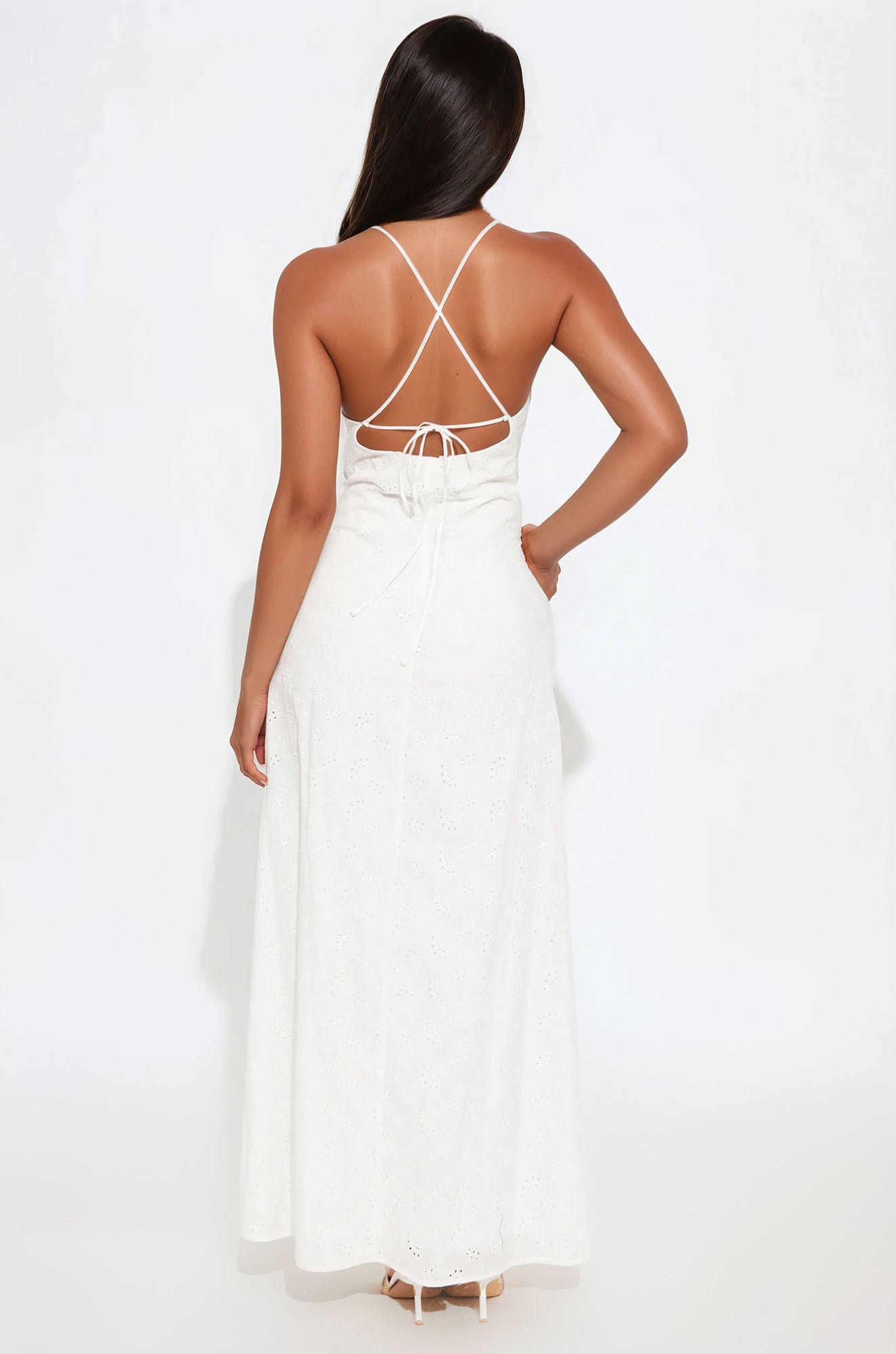 Kelly Eyelet Maxi Dress - White