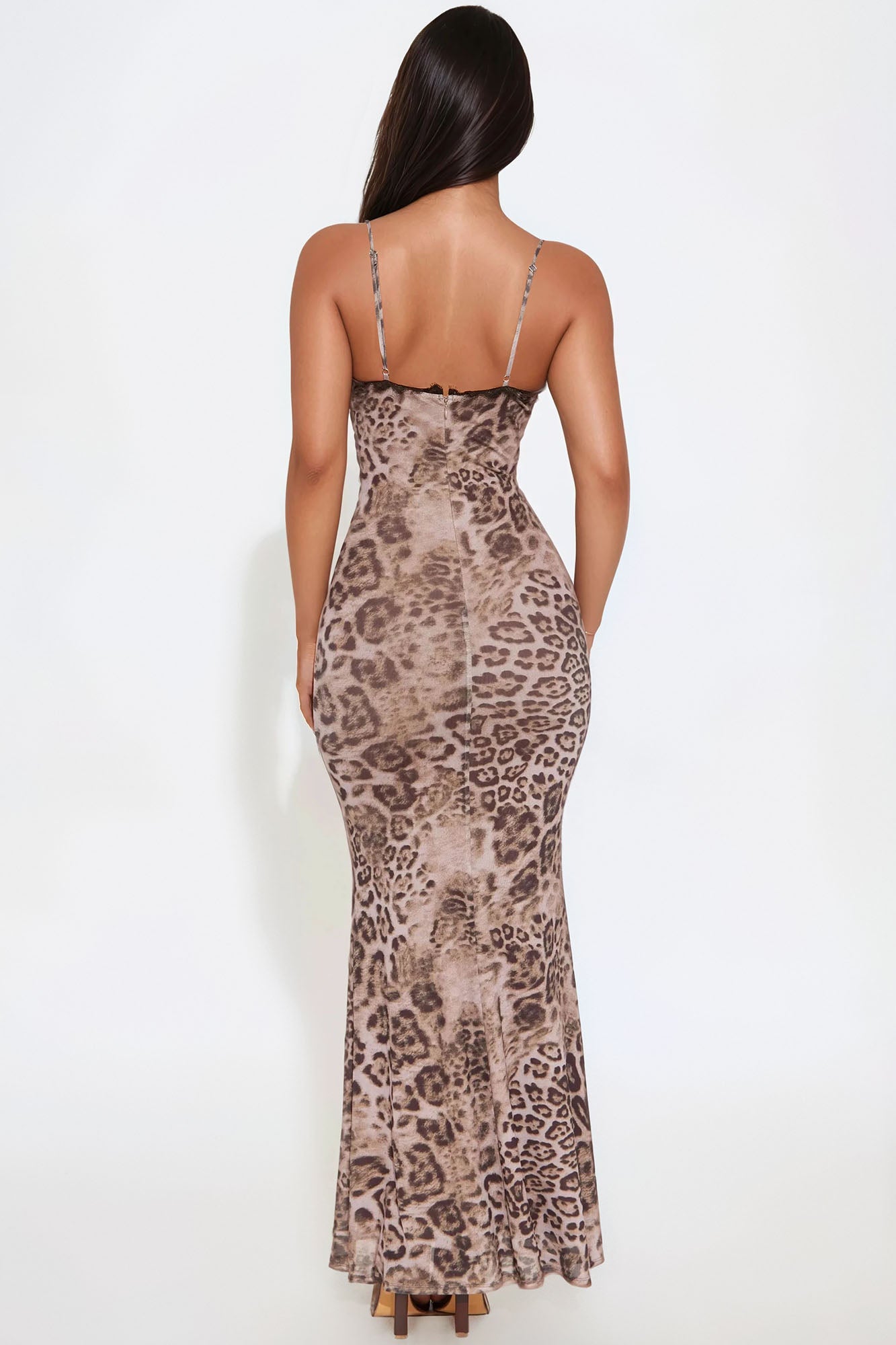Chloe Mesh Leopard Maxi Dress - Leopard