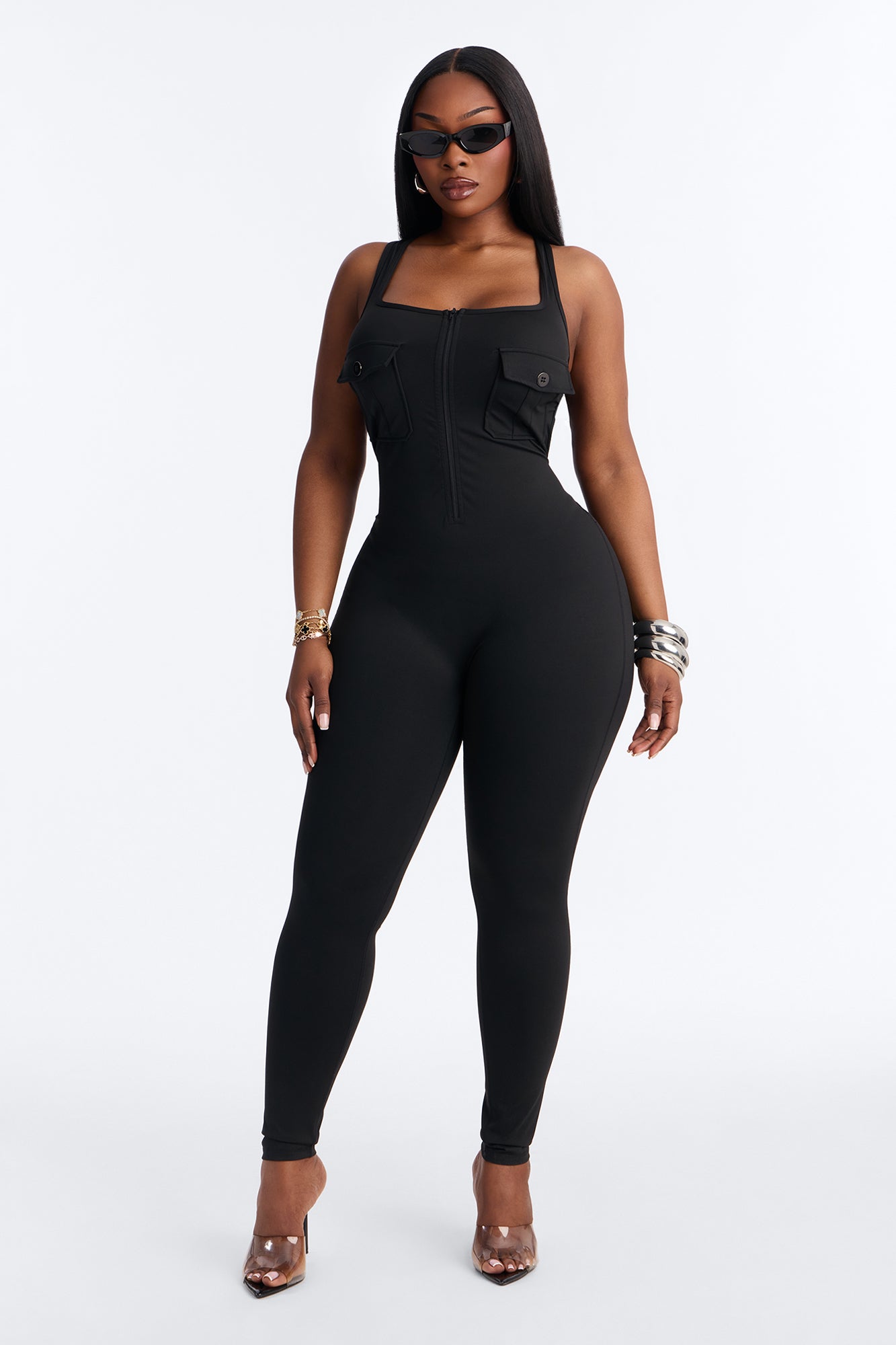 Gym All Day Backless Jumpsuit - Black