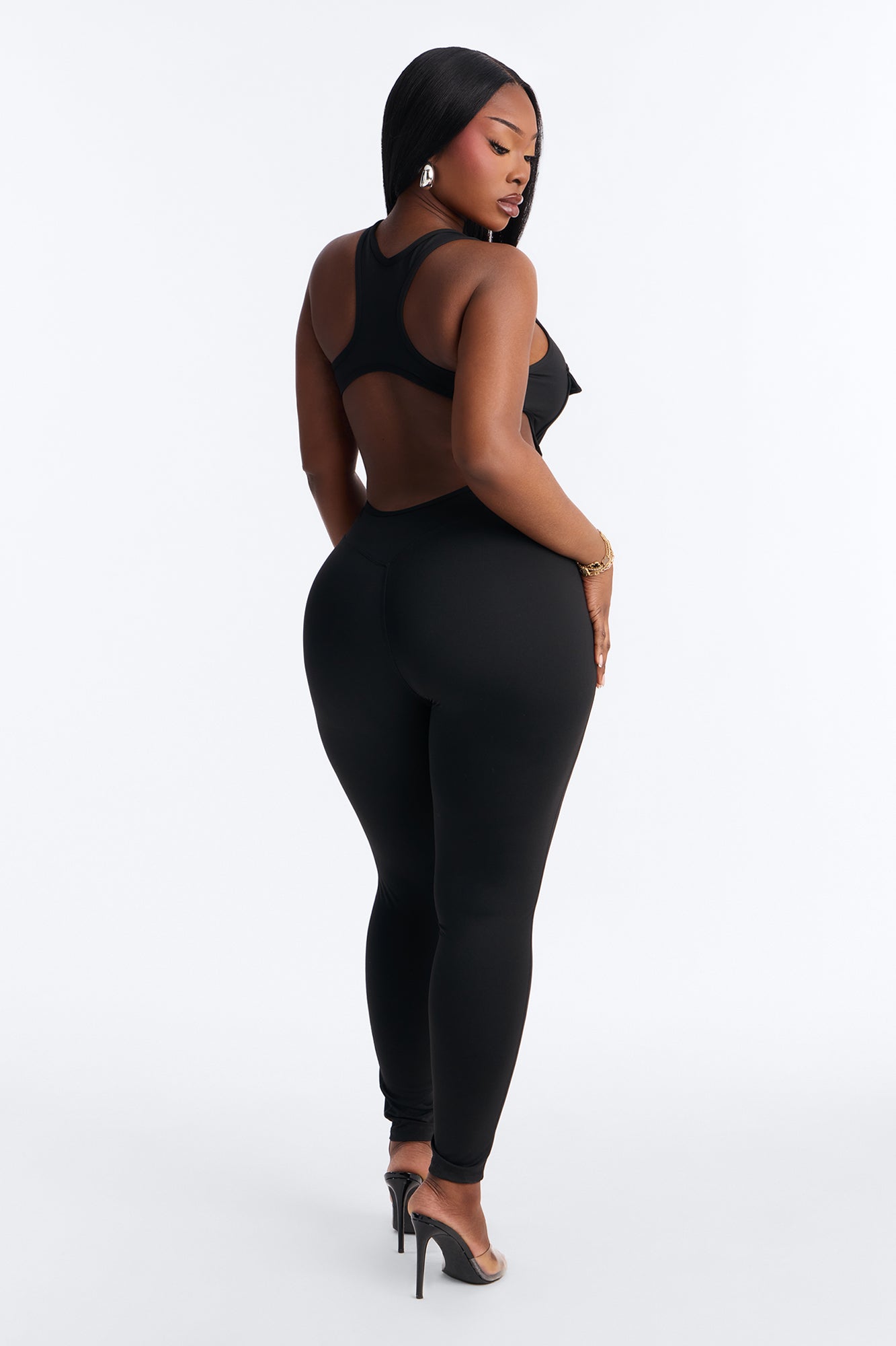 Gym All Day Backless Jumpsuit - Black