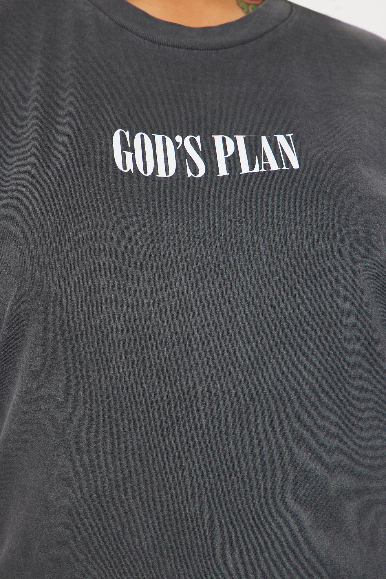 God's Plan Over Mine Washed Tee - Black Wash