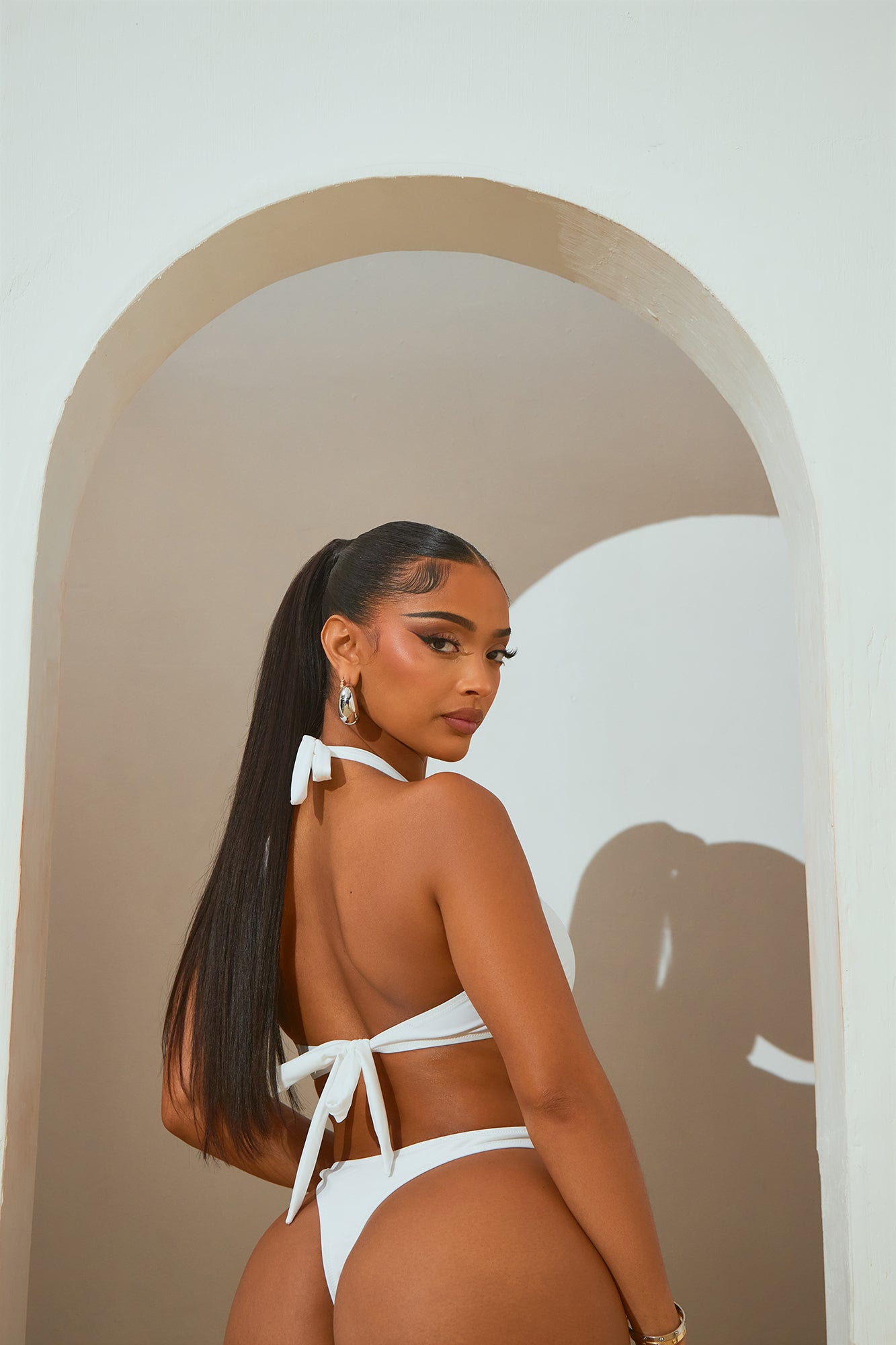 Normani Strappy Cutout 1 Piece Swimsuit - White