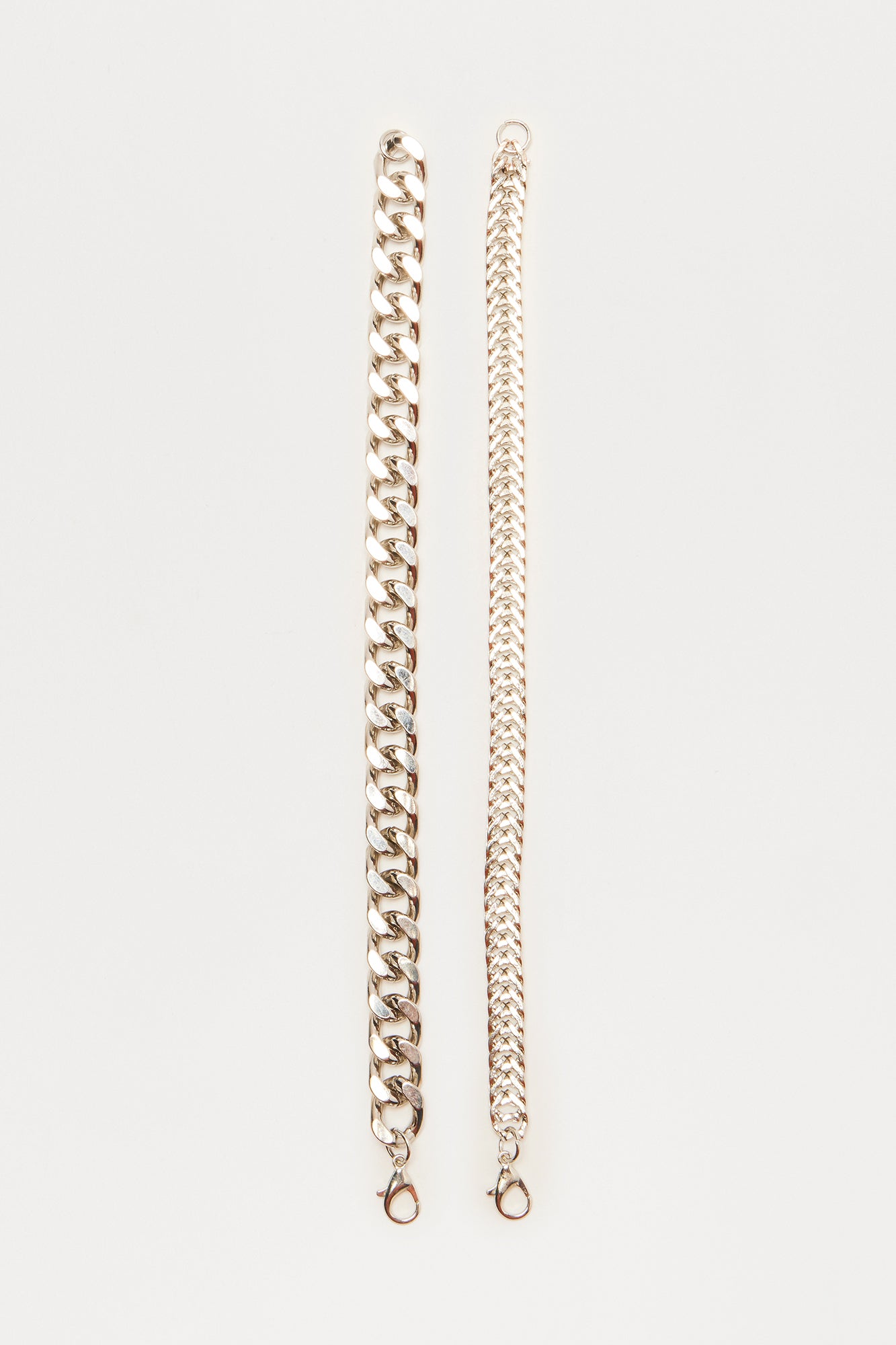 Penne Chain Bracelet Set - Silver