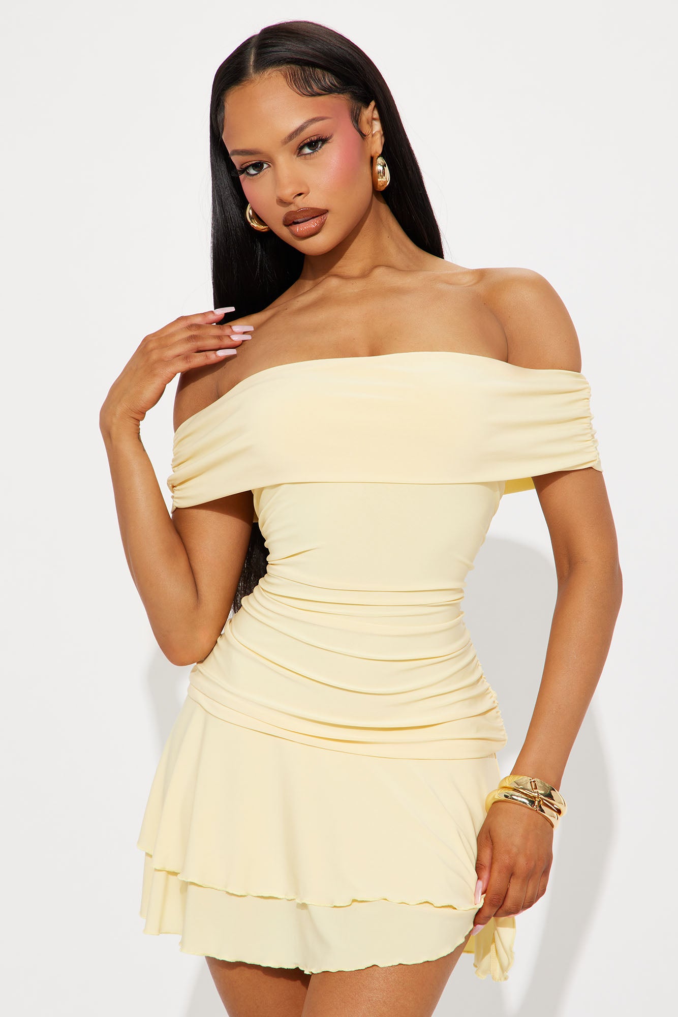 Teagan Strapless Mini Dress - Butter Yellow