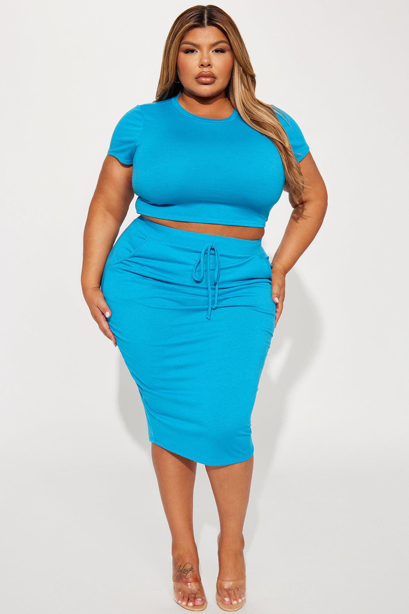 Casual Lover Skirt Set - Turquoise