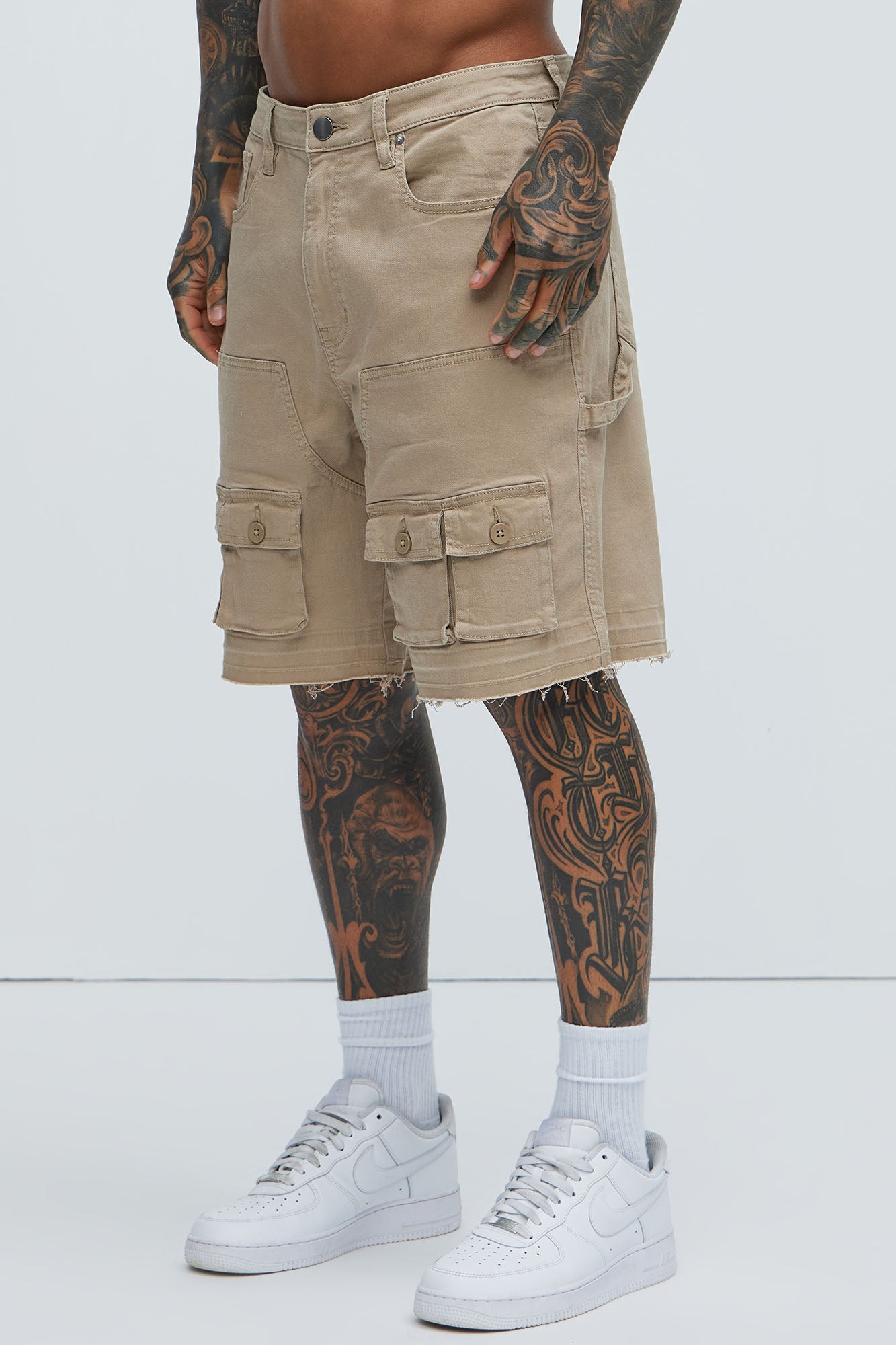 Marcus Cargo Relaxed Shorts - Tan