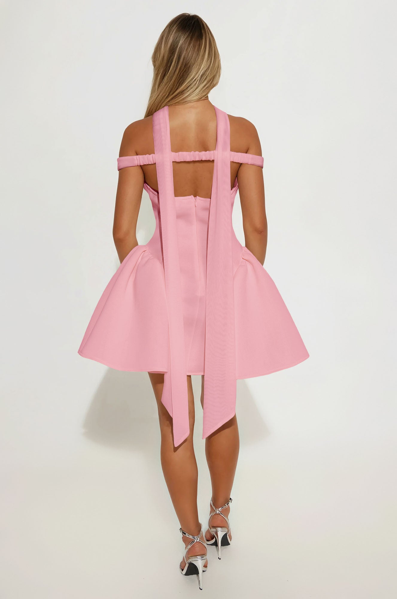 Grand Beauty Off Shoulder Mini Dress - Pink
