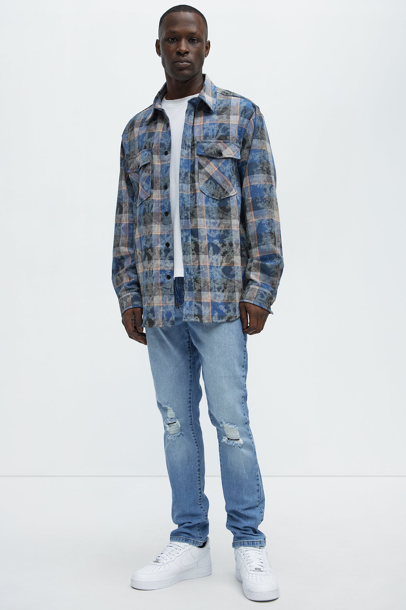 Cornell Distressed Slim Jeans - Light Wash
