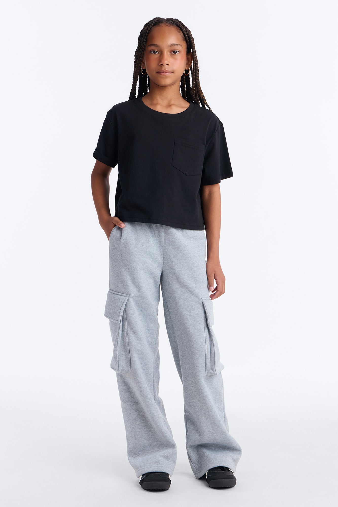 Mini Luna Cargo Jogger - Heather Grey