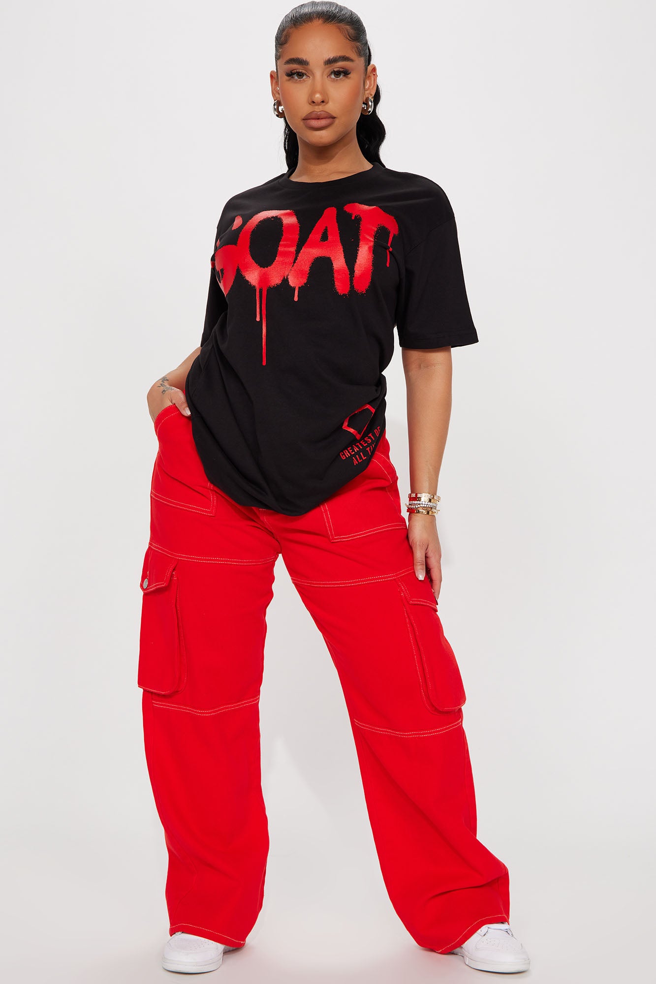 GOAT Graffiti Top - Black/Red