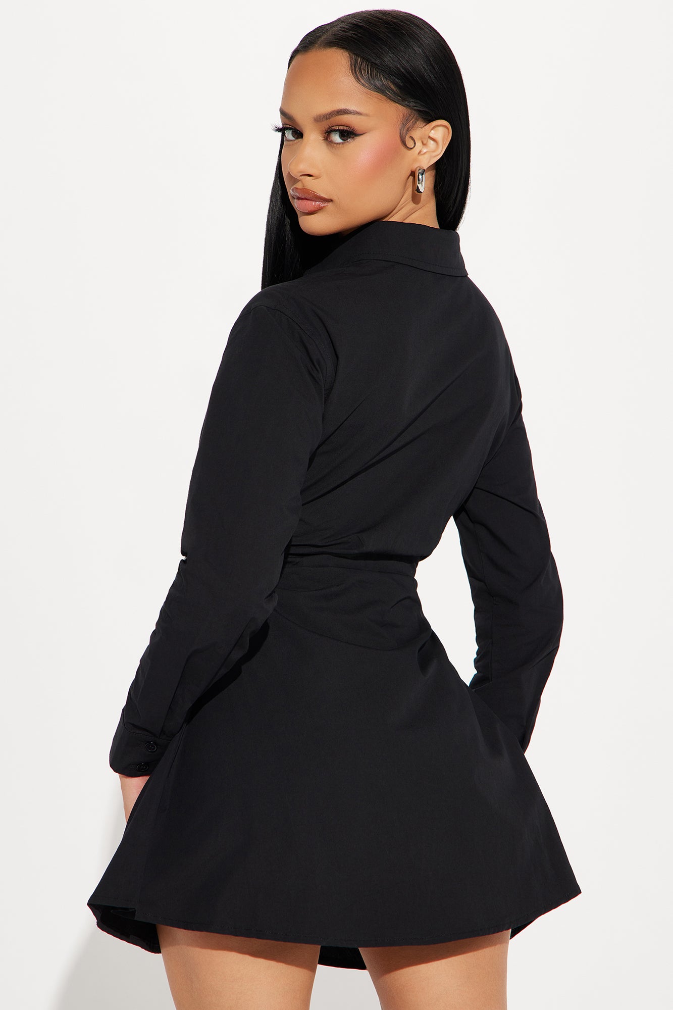 Friday Feels Shirt Dress - Black
