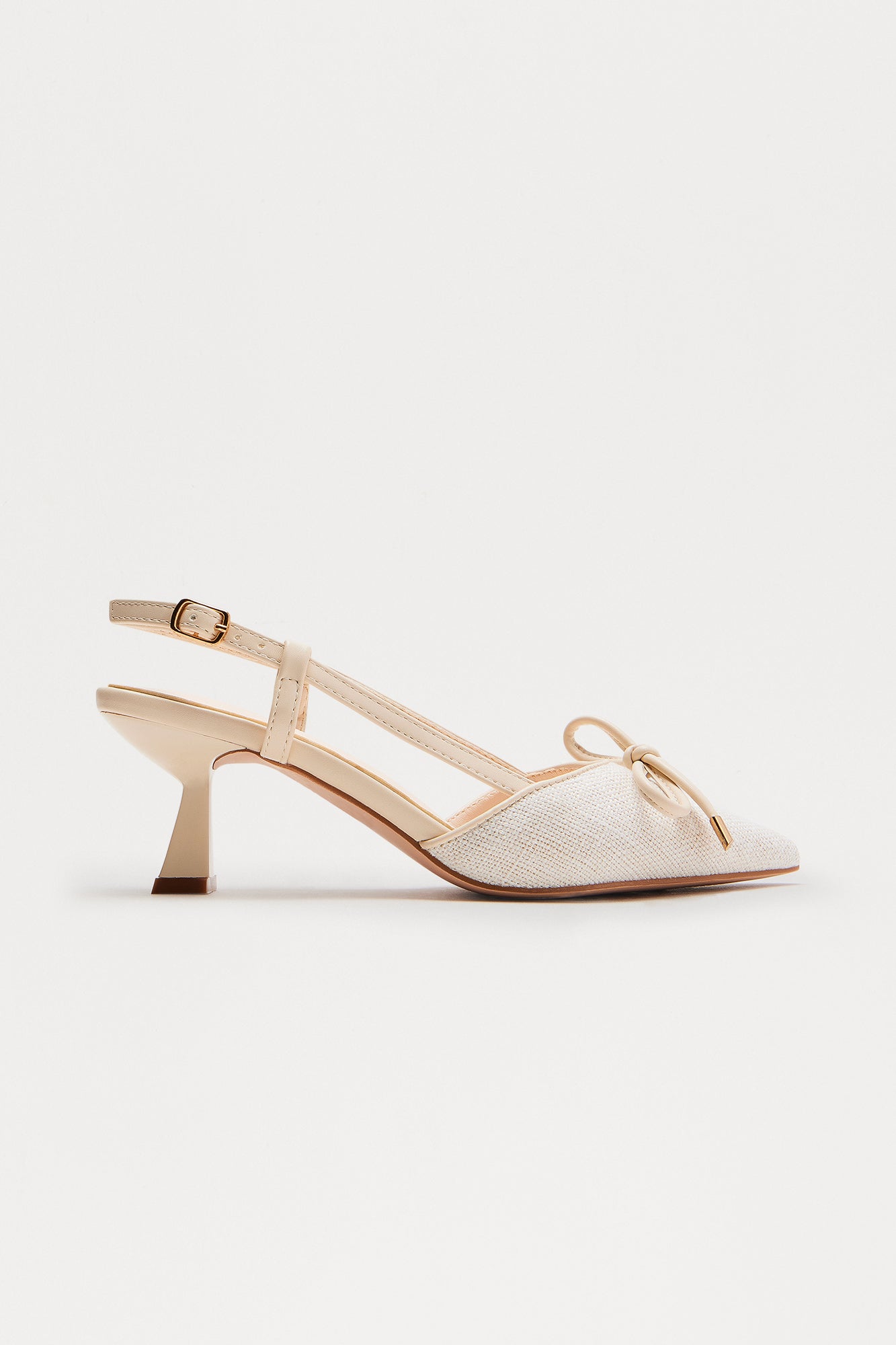 Jade Slingback Bow Pumps - White