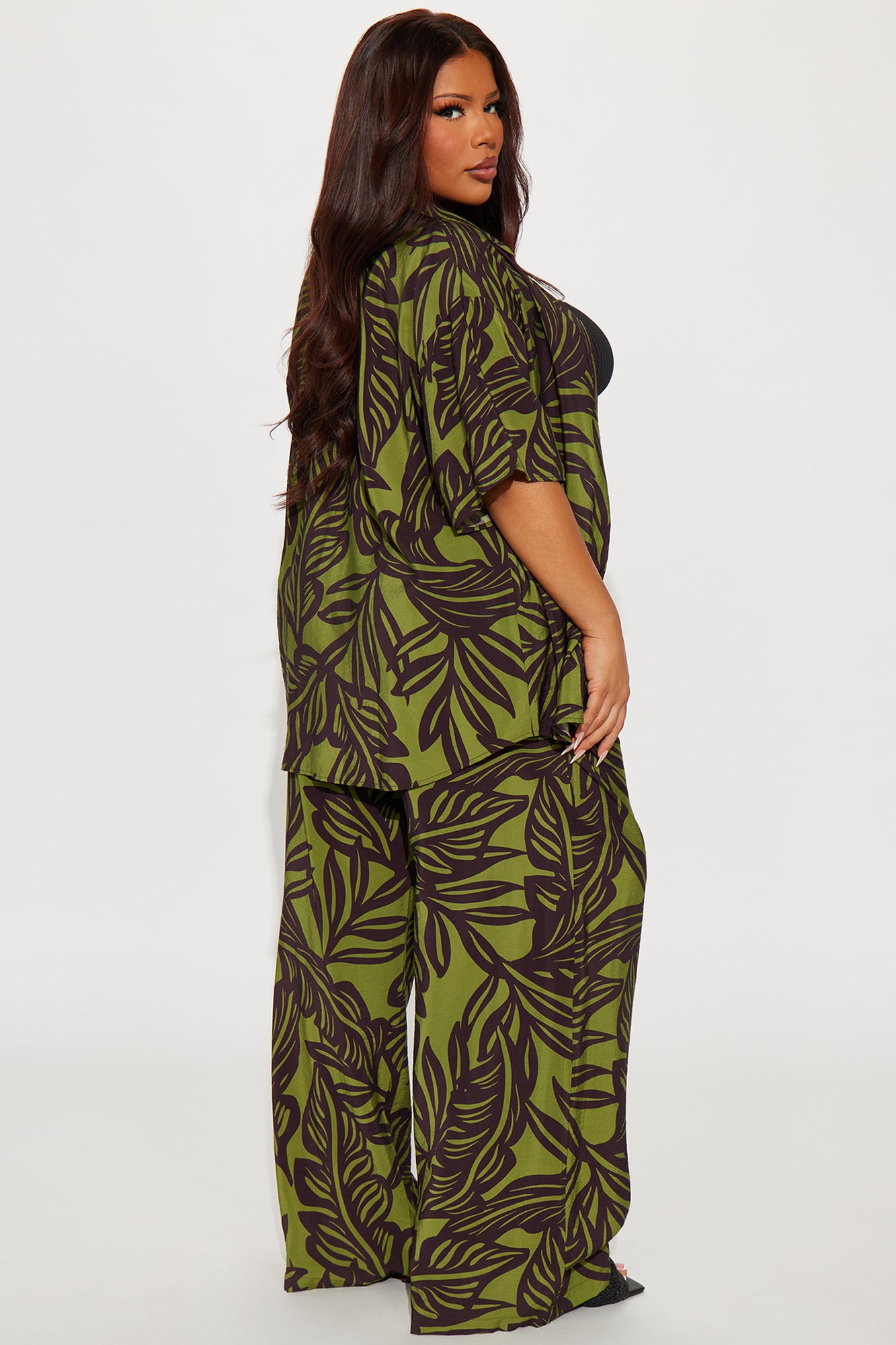 Palm Pant Set - Olive/combo