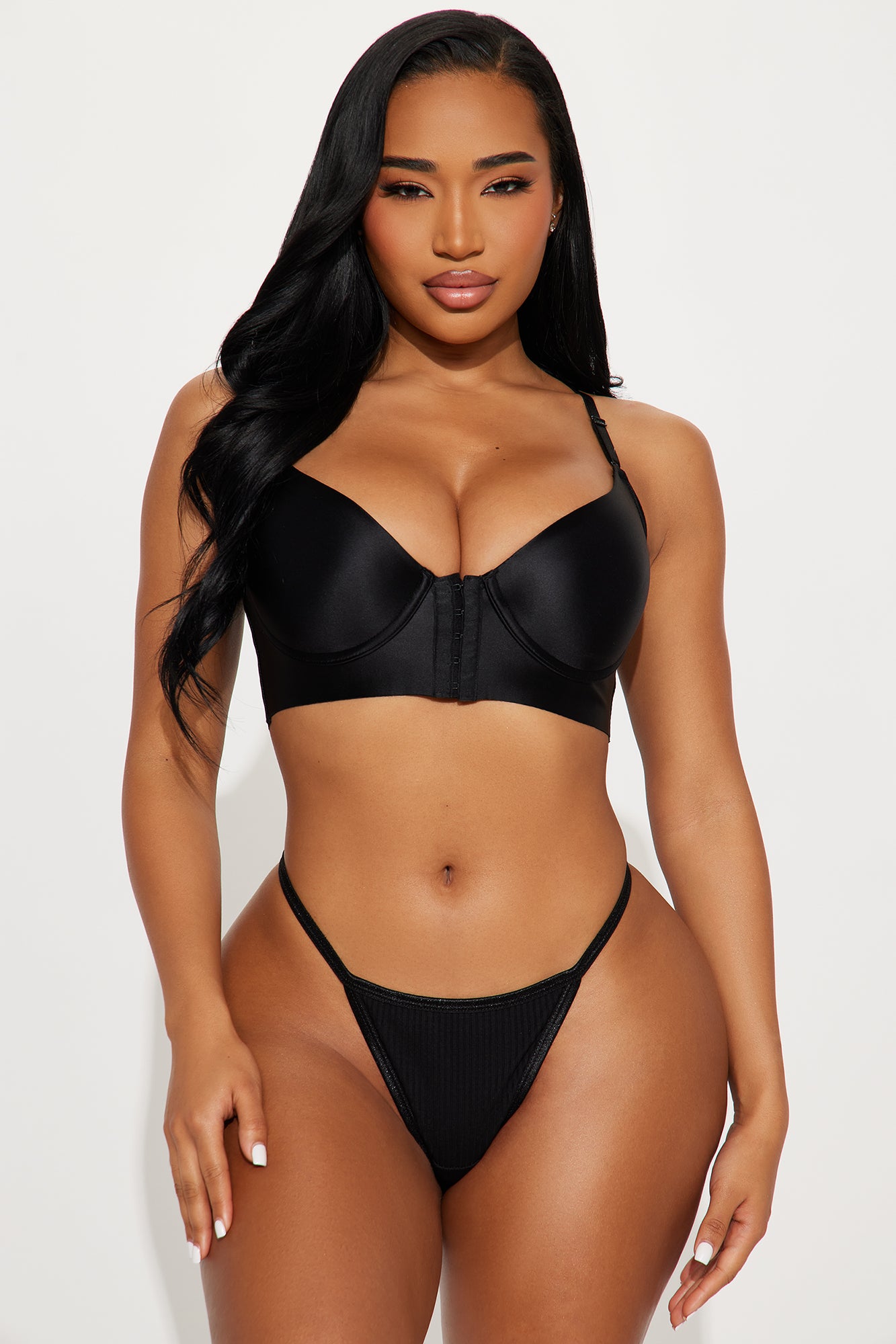 Holding It Together Lightly Padded Back Smoothing Bra - Black