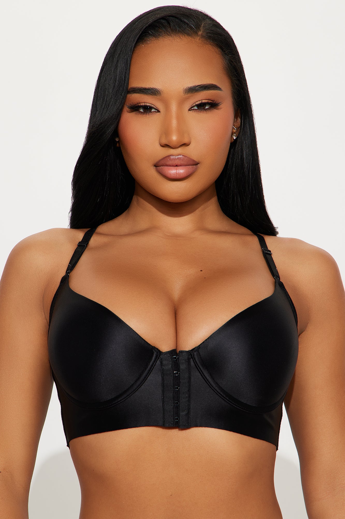 Holding It Together Lightly Padded Back Smoothing Bra - Black