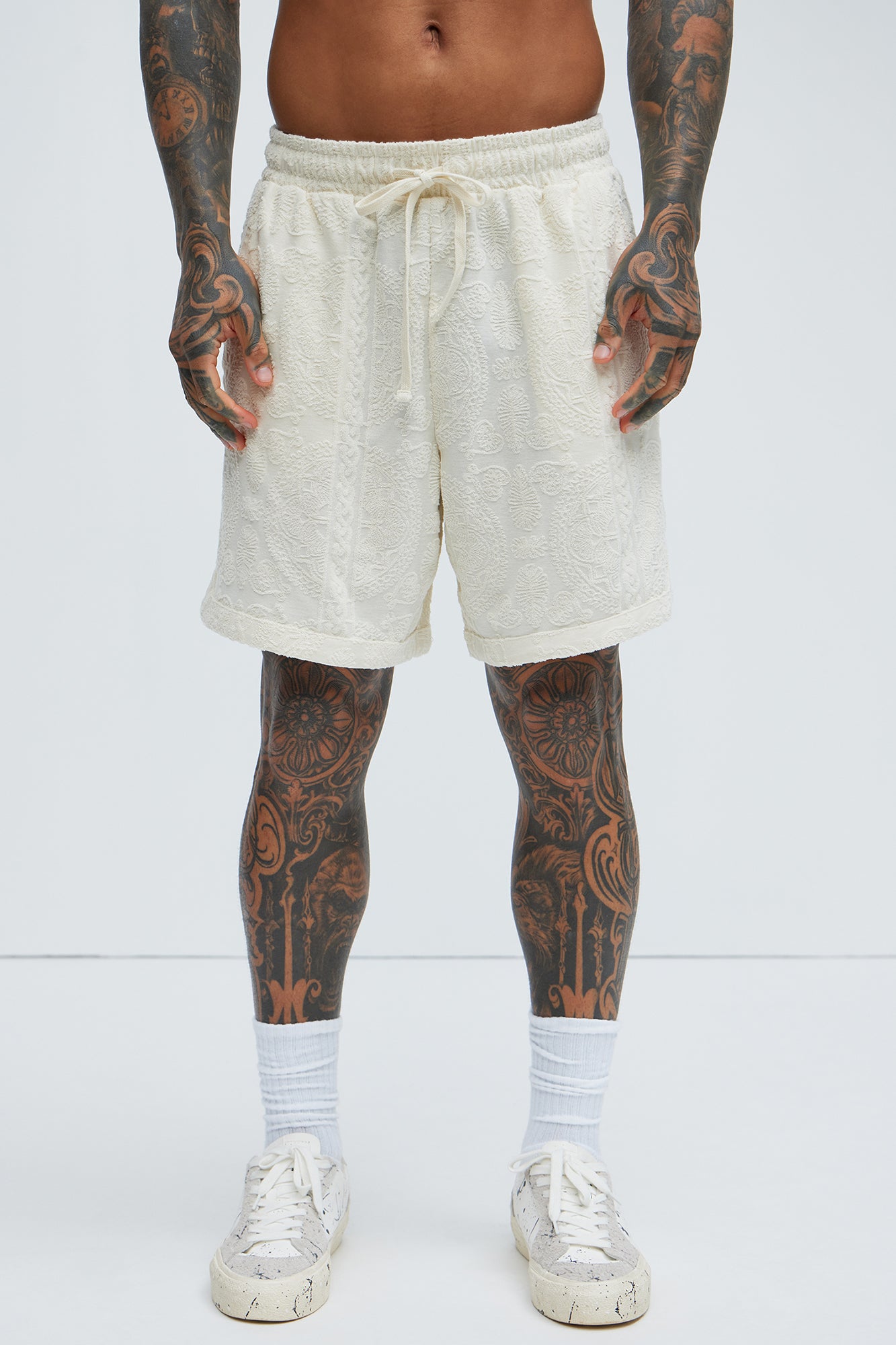 Link Textured Shorts - Cream