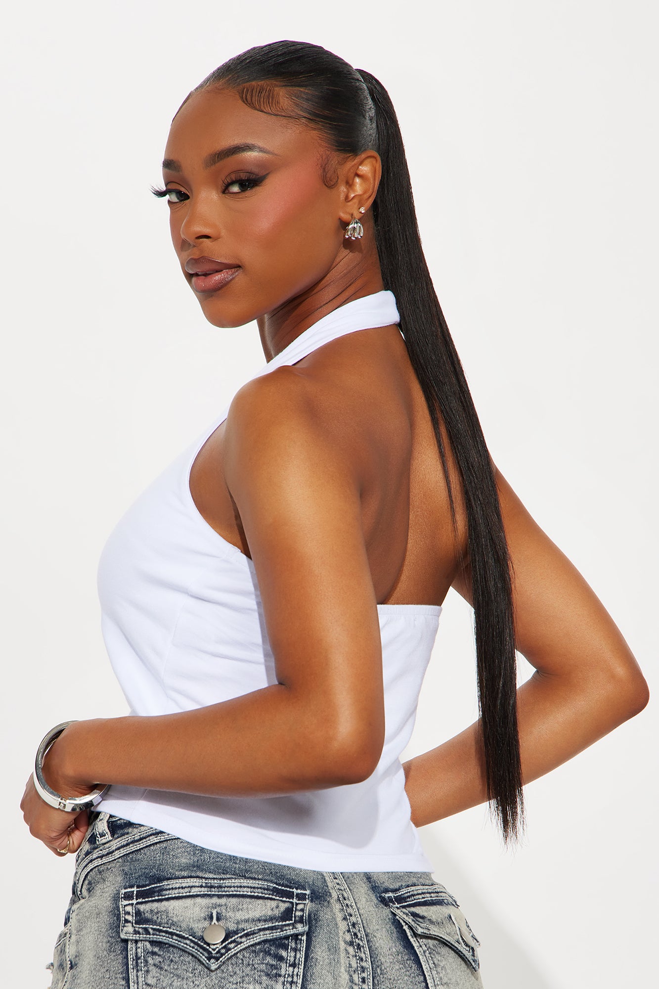 Boots & Blue Jeans Halter Top - White