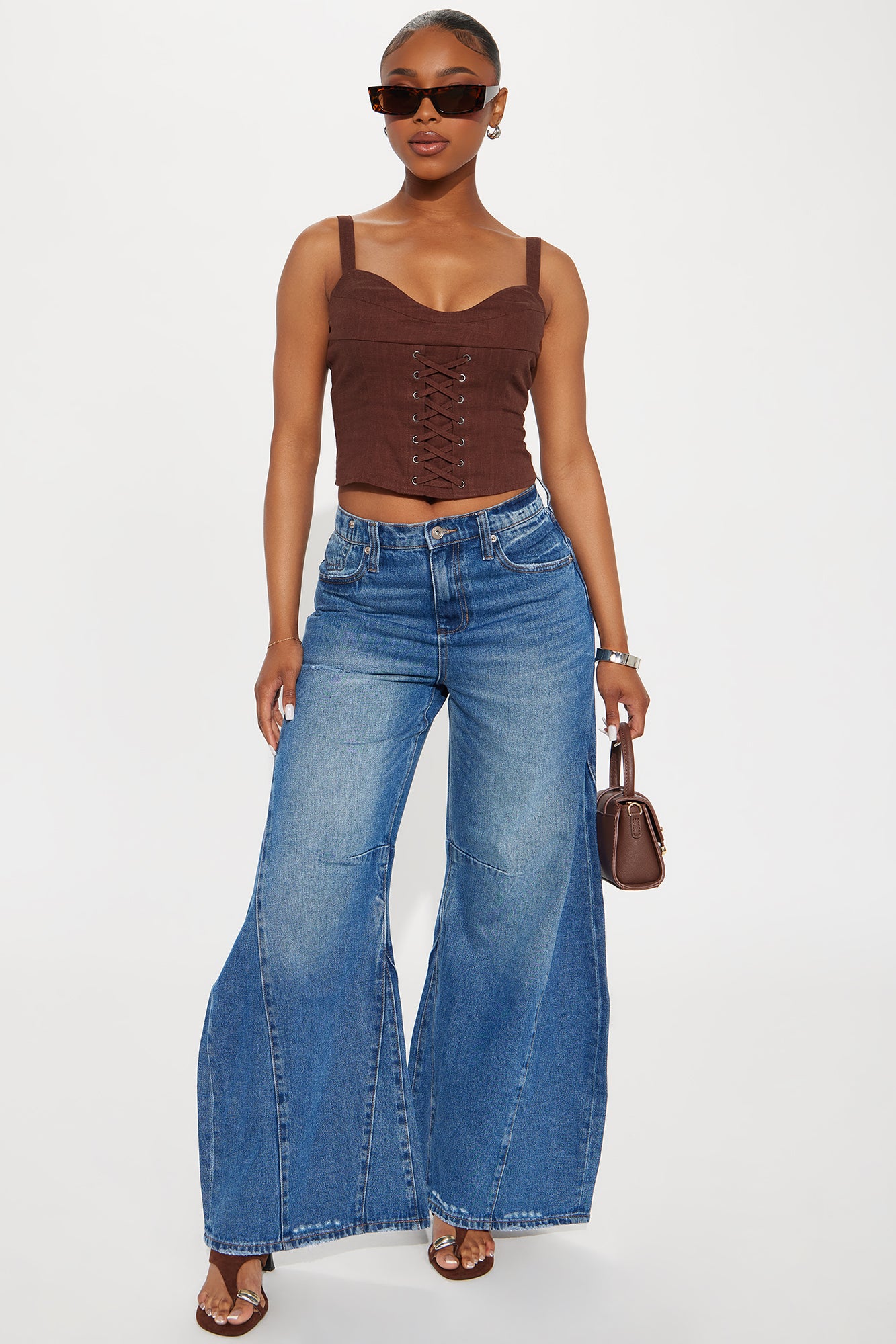 Hit The Road Barrel Flare Leg Jean - Medium Wash