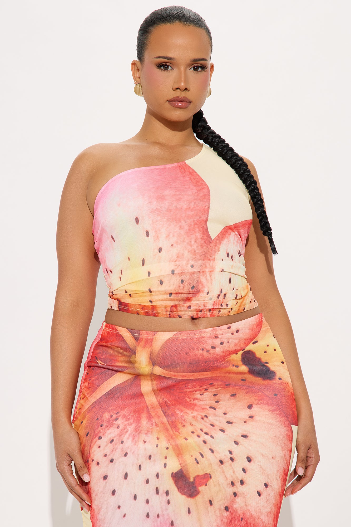 Palm Springs Mesh Maxi Skirt Set - Yellow/combo