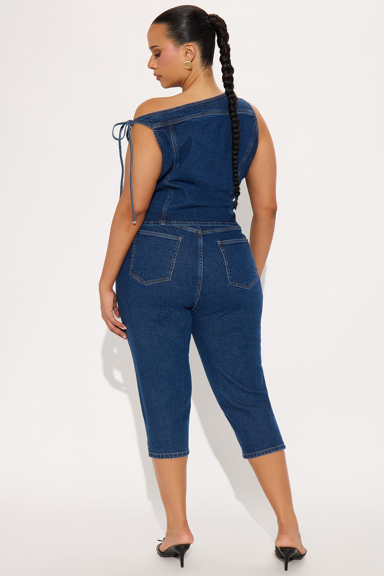 Chloe Denim Capri Set - Medium Wash