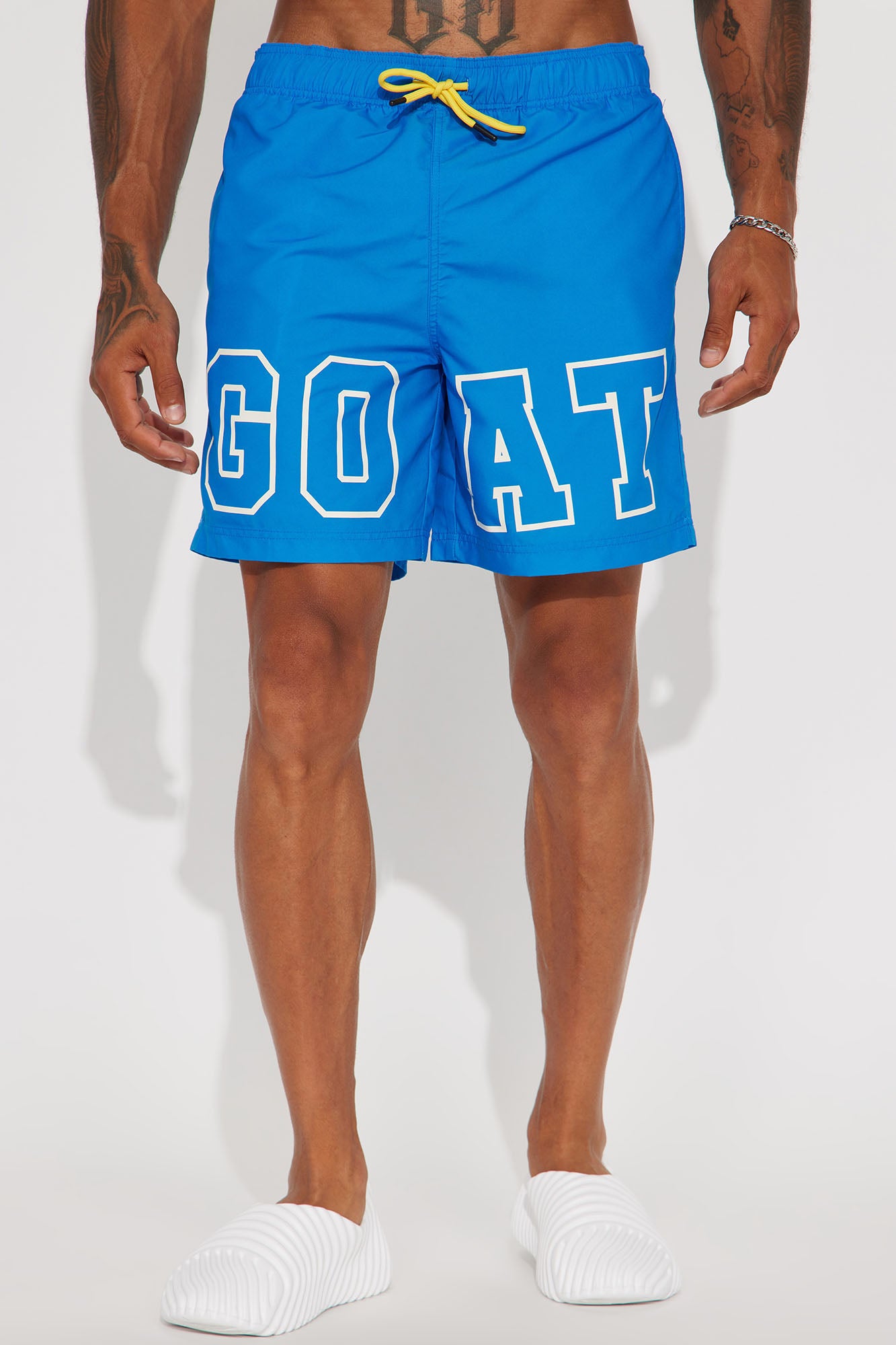 I'm The Goat Swim Trunk 7″ - Blue