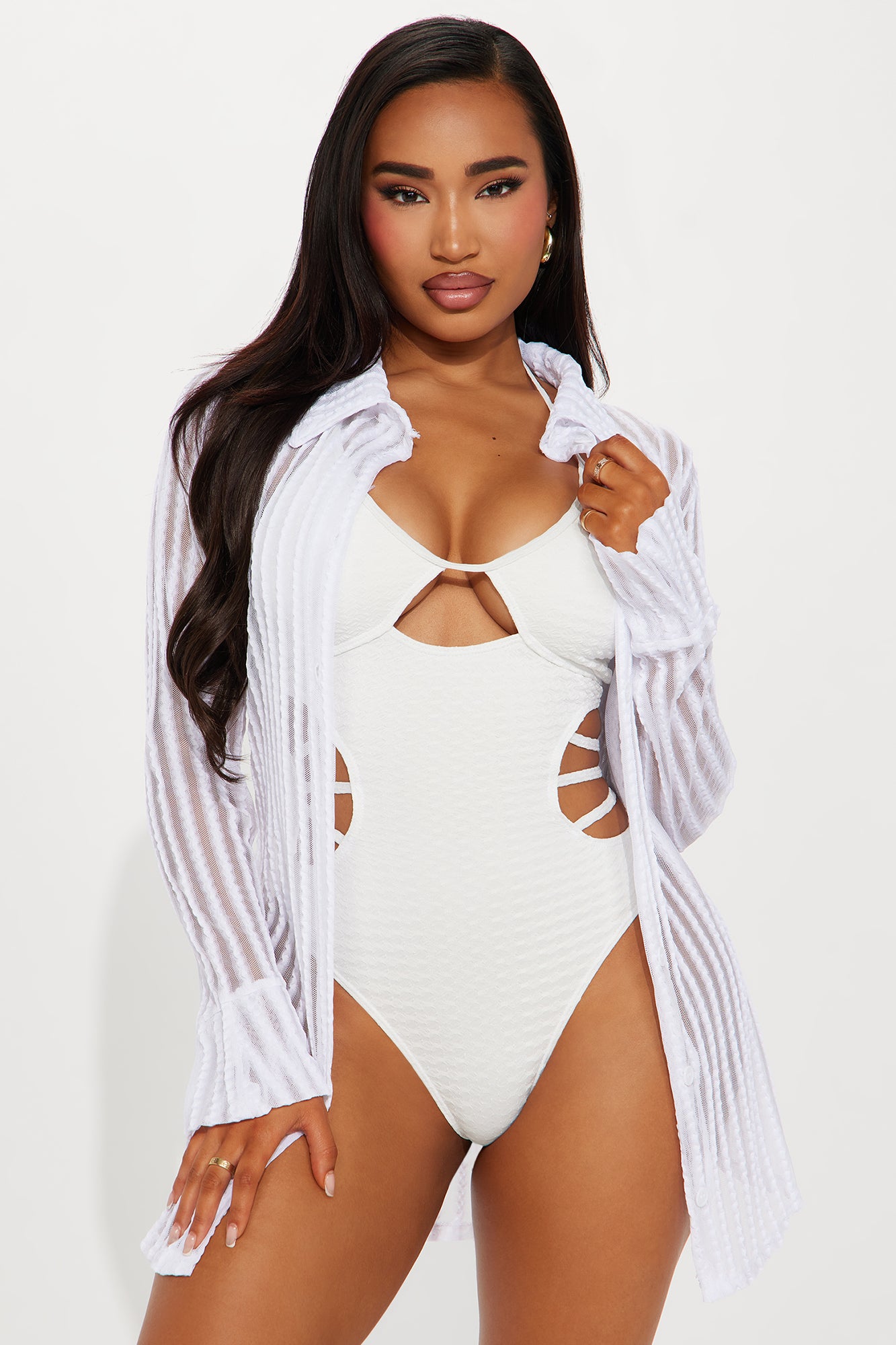 Island Breeze Cover Up Blouse - White
