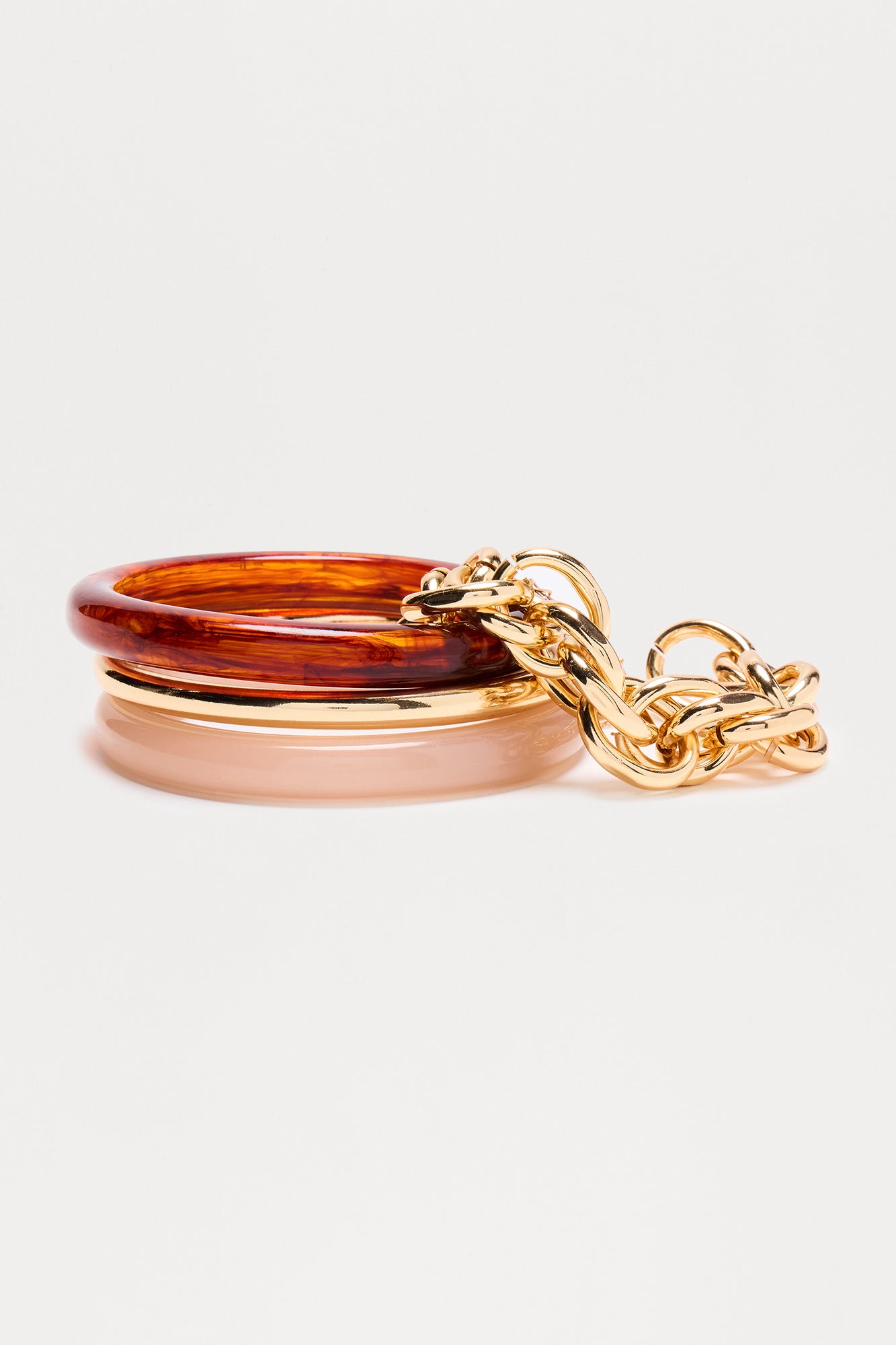Taking In The Sun Marble Bangles Set - Nude/combo