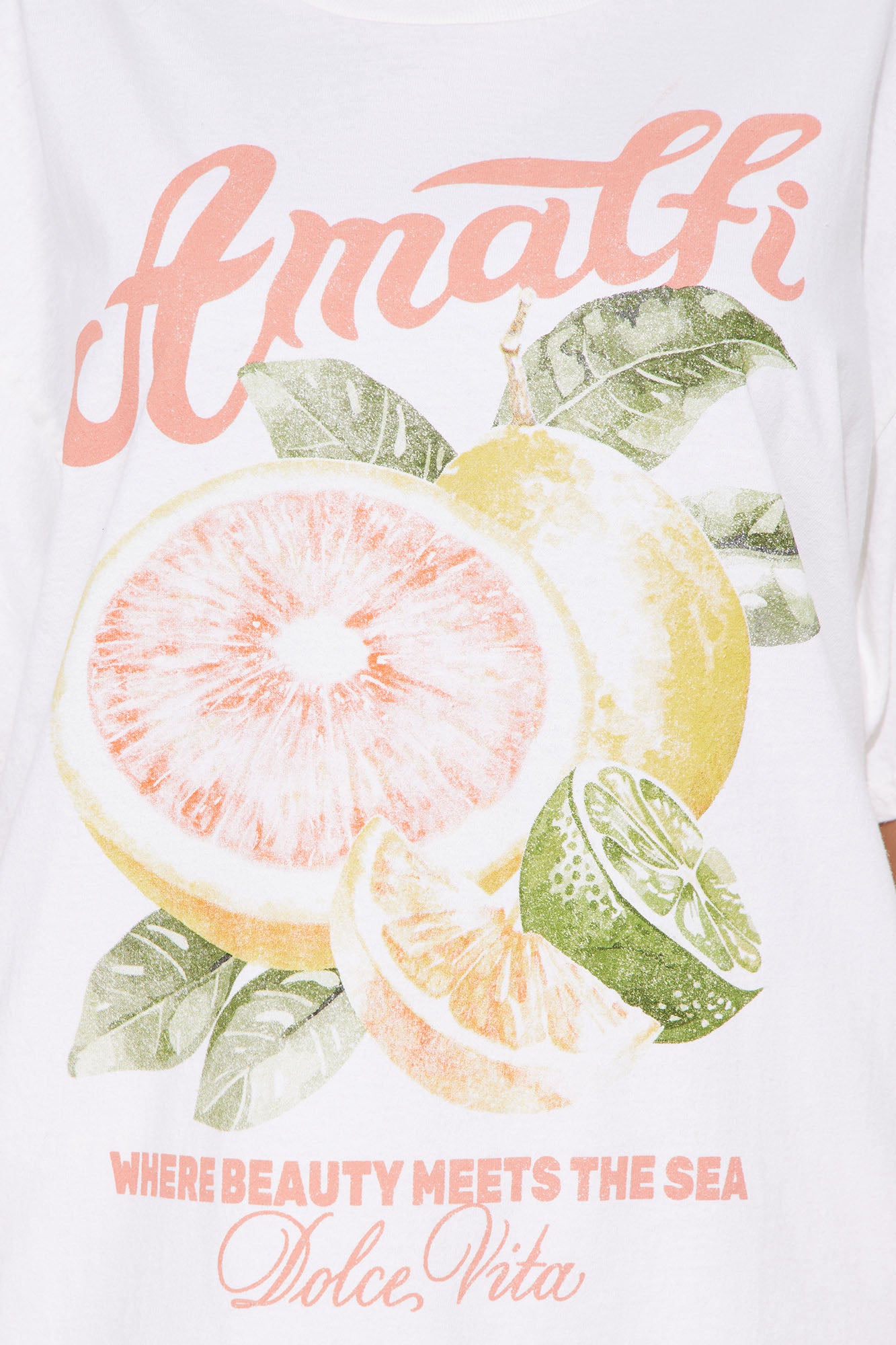 Amalfi Summer Washed Oversized Tee - Natural