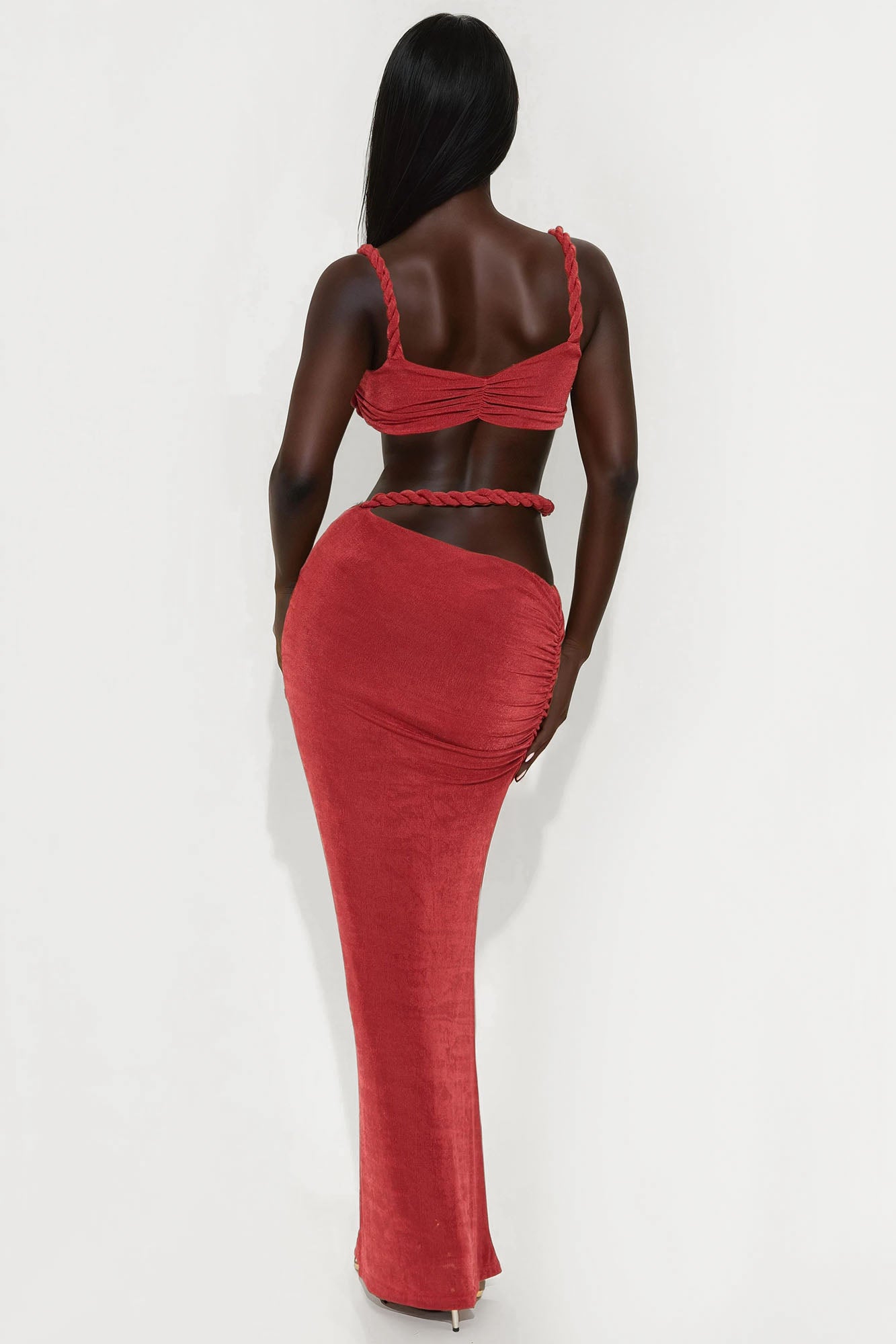 Aitana Maxi Skirt Set - Marsala