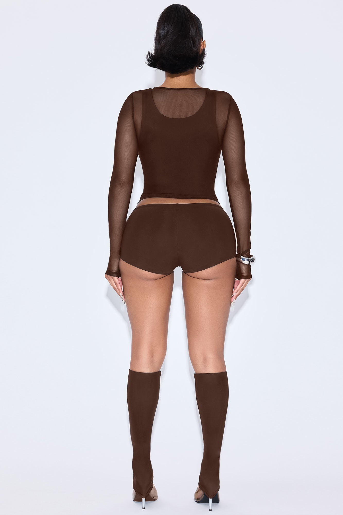 Brixley 3 Piece Double Lined Short Set - Chocolate