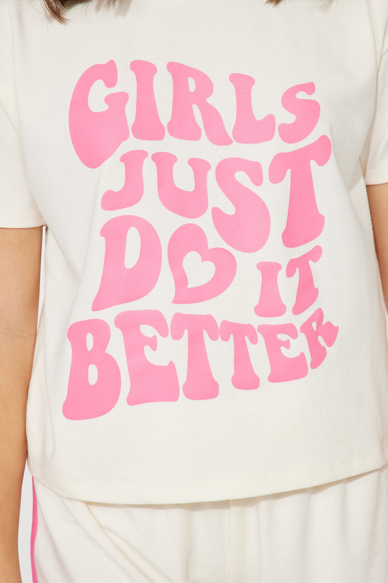 Mini Girls Just Do It Better Short Set - White/combo